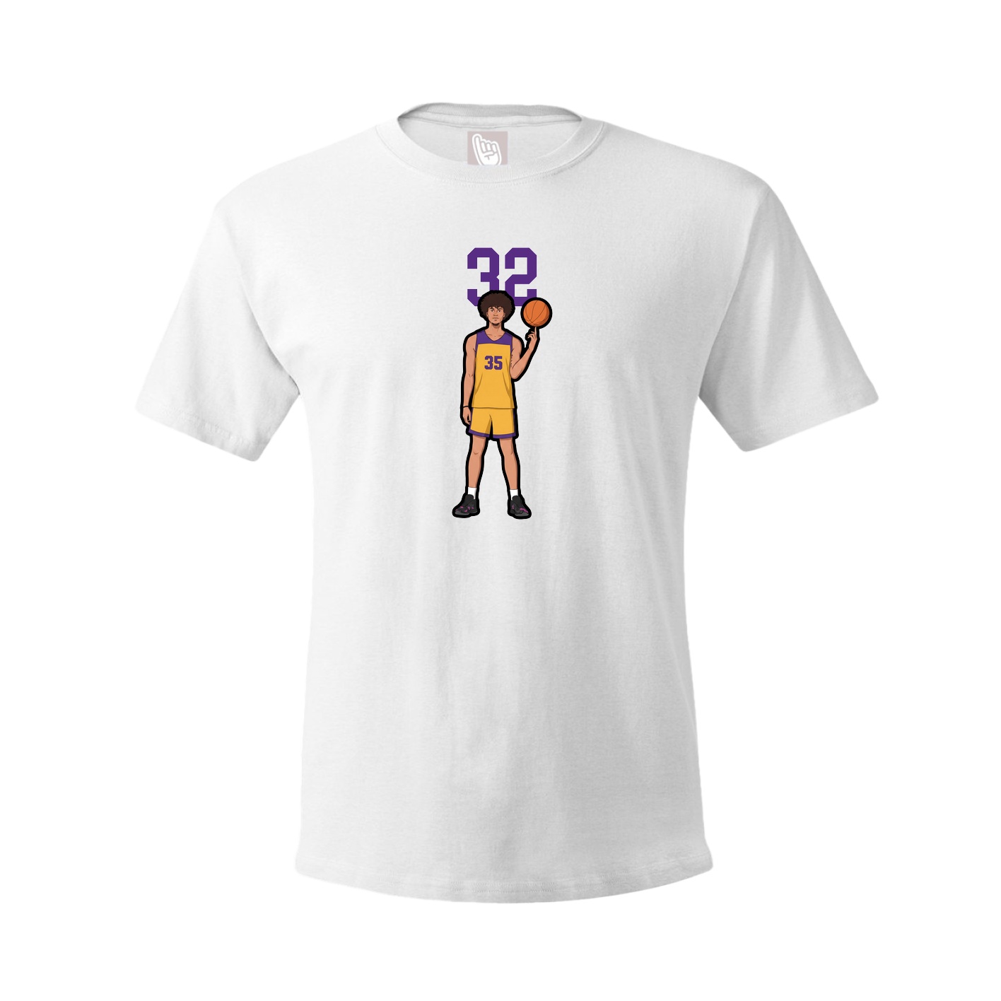 Youth Tee — Number Top in White