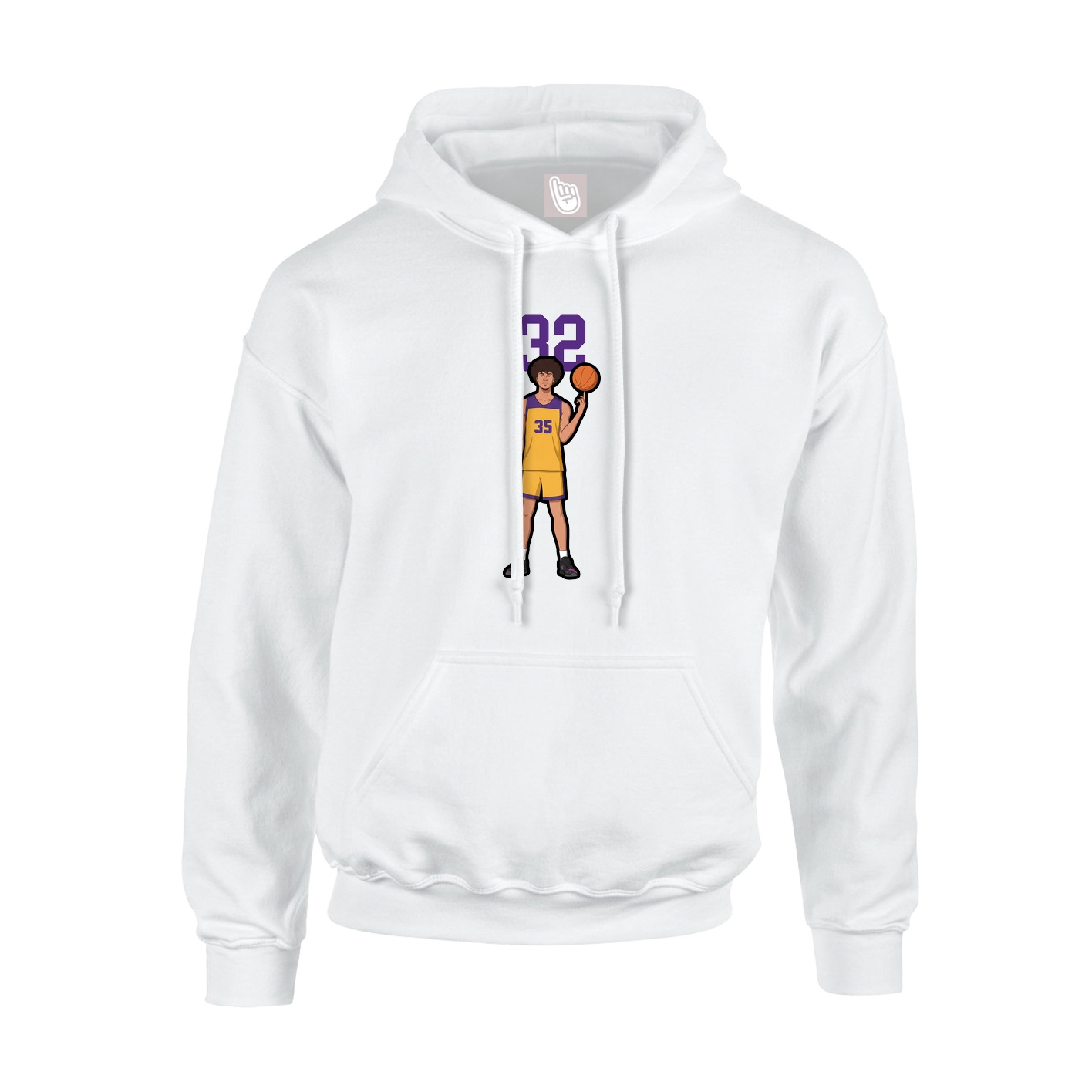 Youth Hoodie — Number Top in White