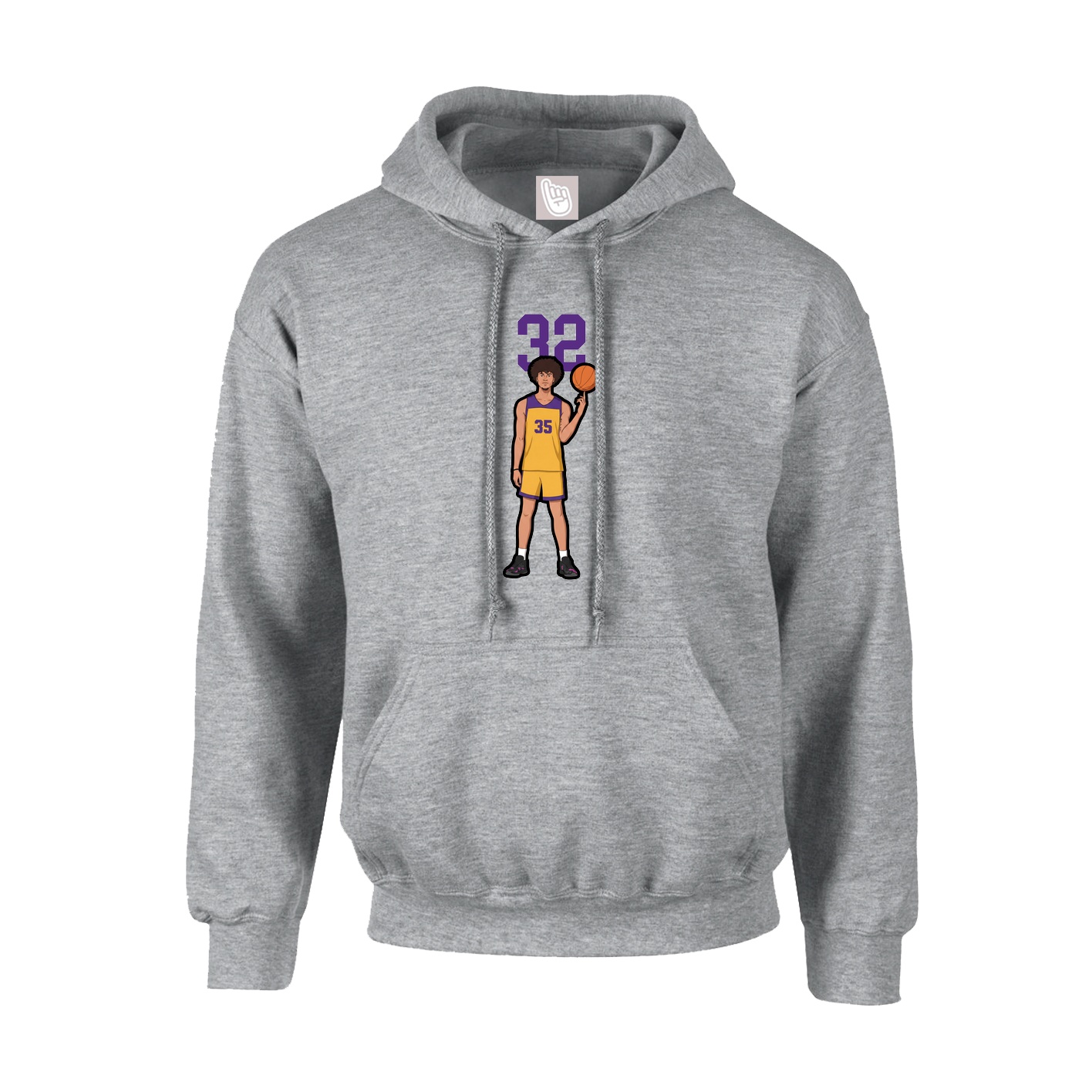 Youth Hoodie — Number Top in Grey