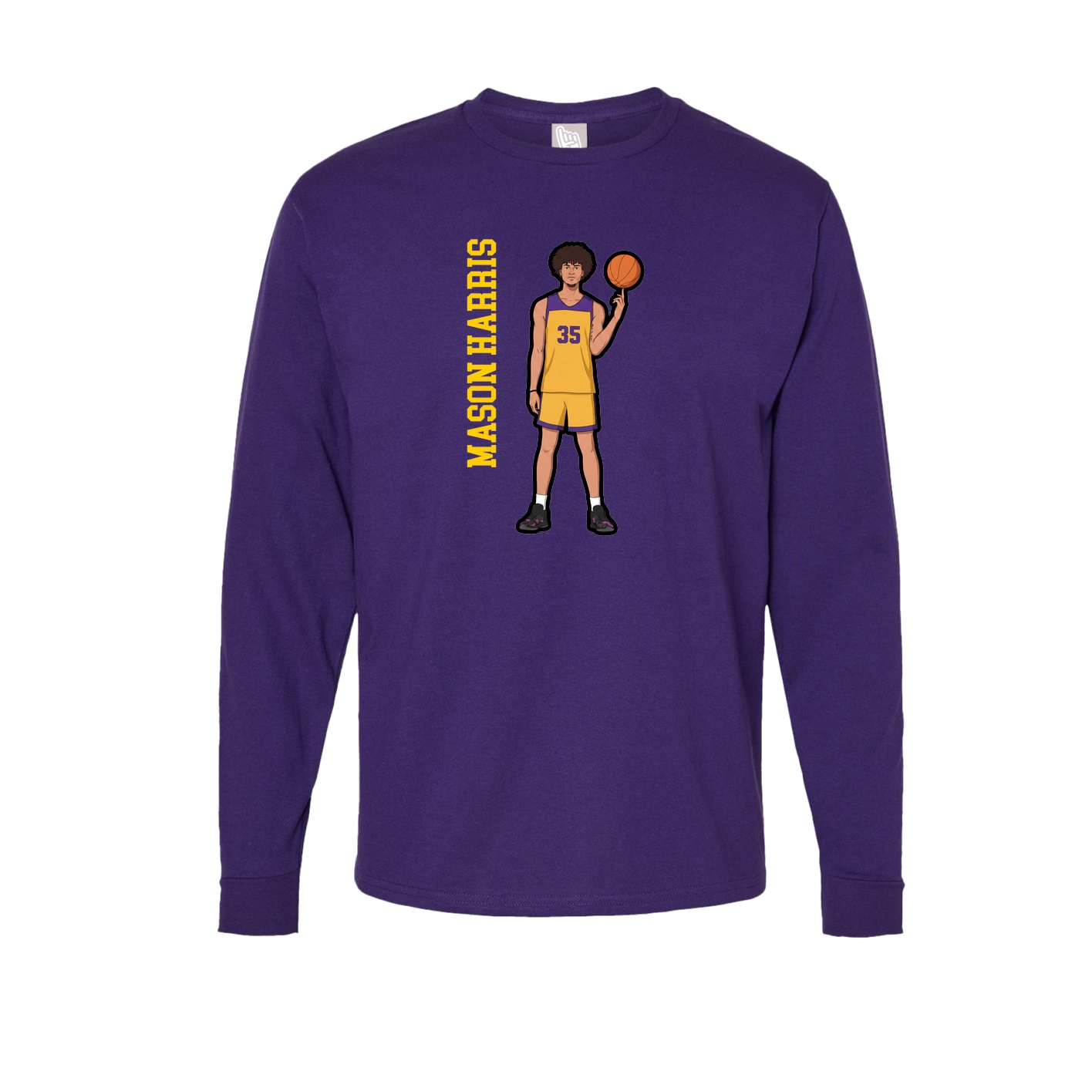 Long Sleeve Tee — Name Vertical in Purple