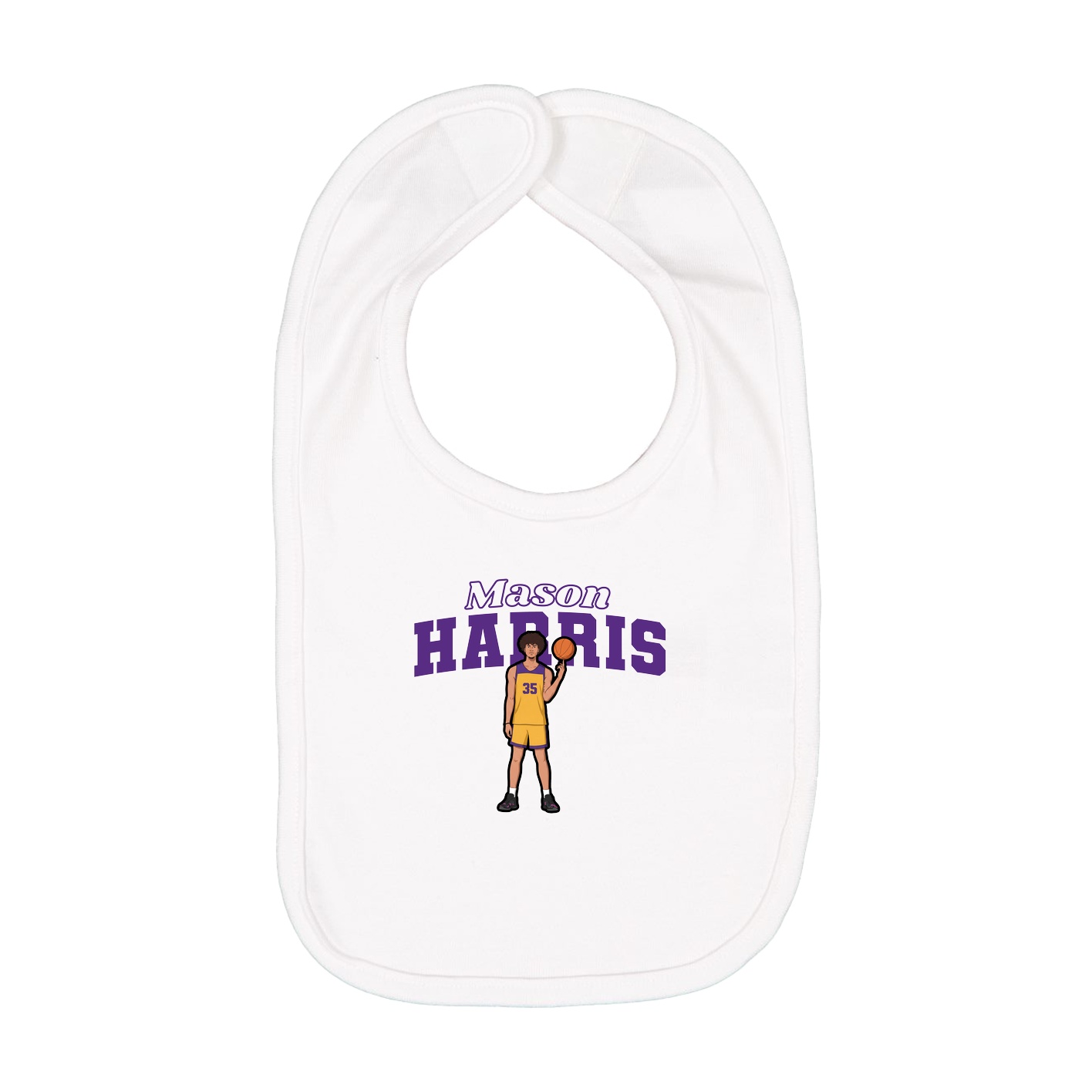 Infant Bib — Name Arch in White
