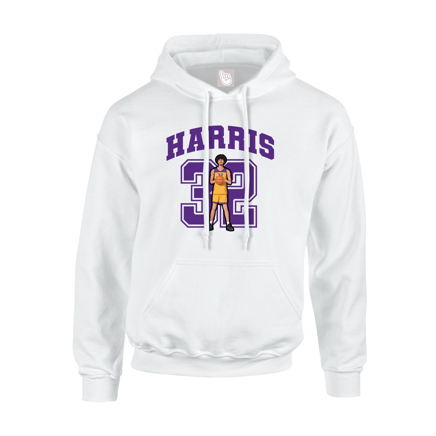 Youth Hoodie — Number in White