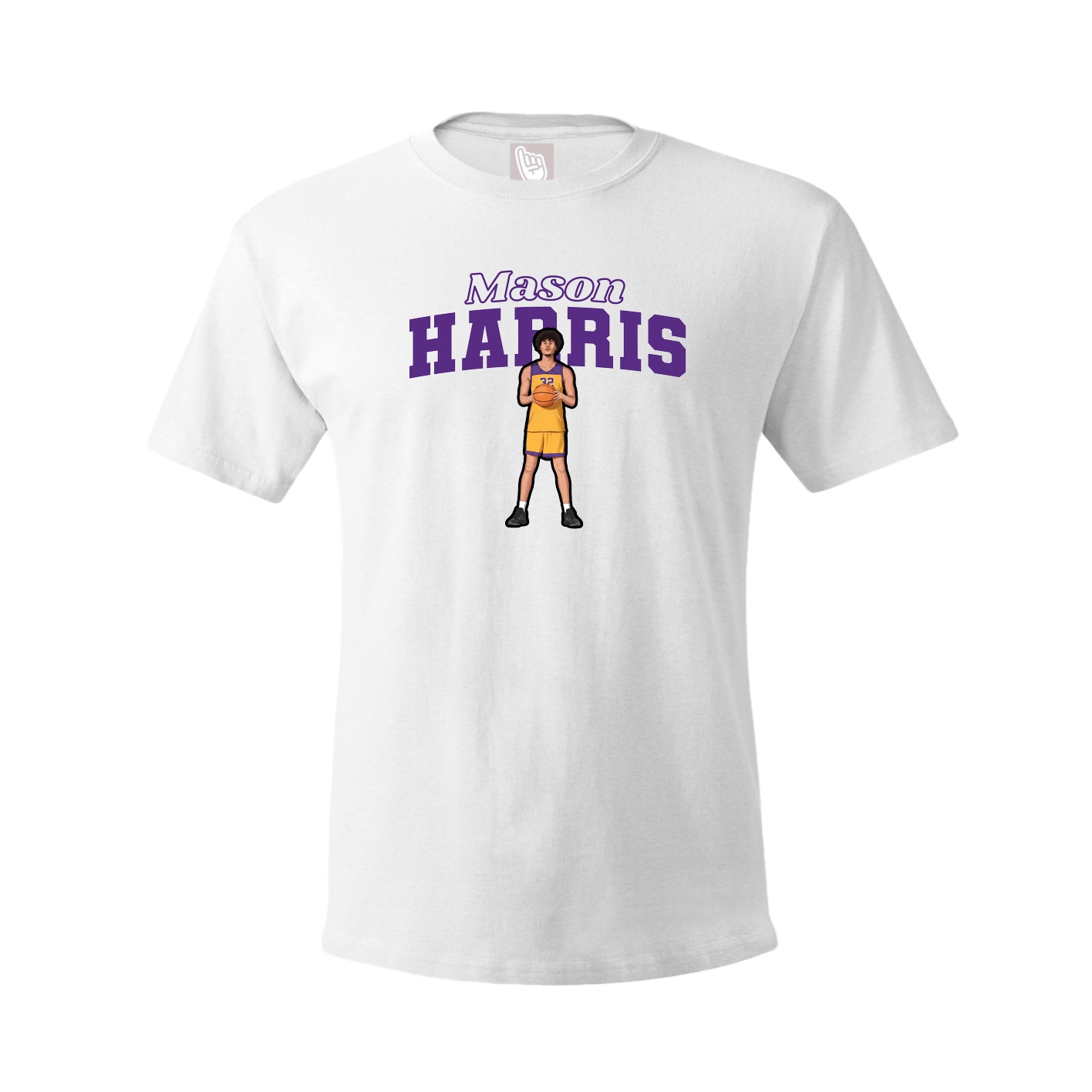Youth Tee — Name Arch in White