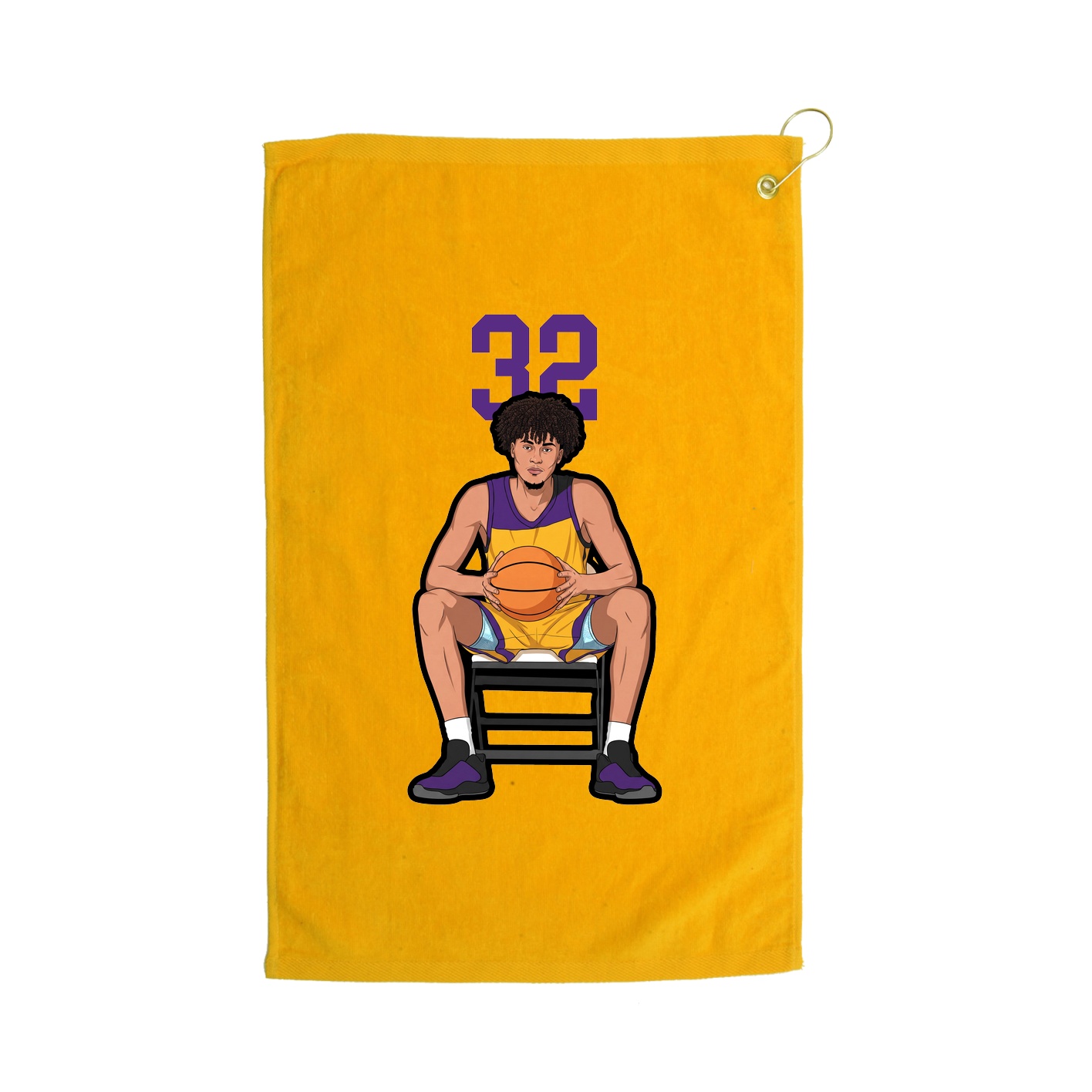 Golf Towel — Number Top in Gold