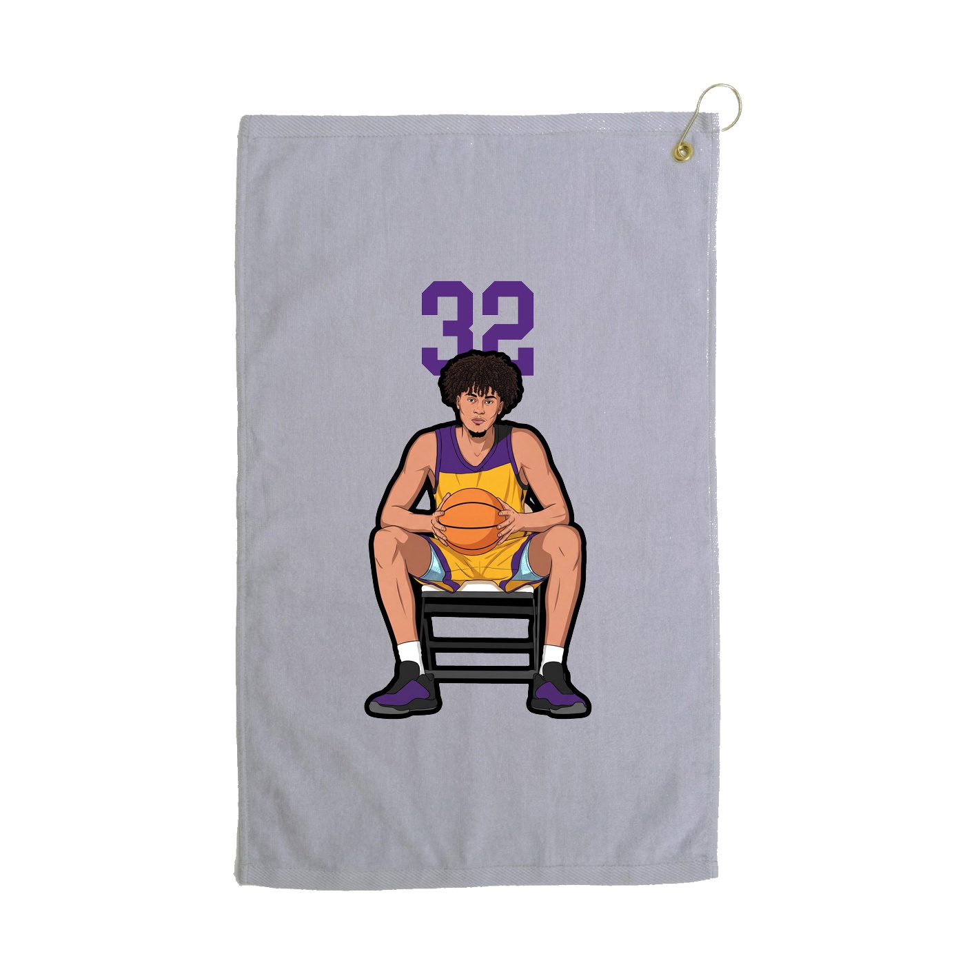 Golf Towel — Number Top in Grey