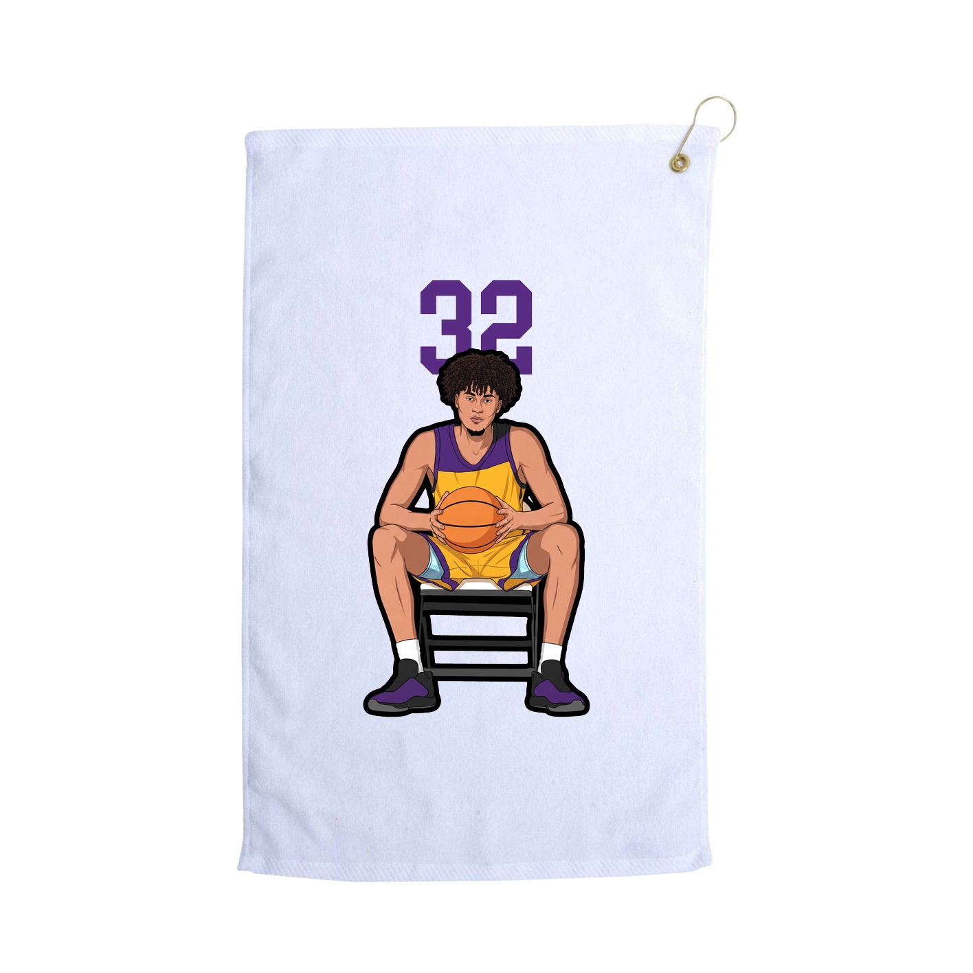 Golf Towel — Number Top in White