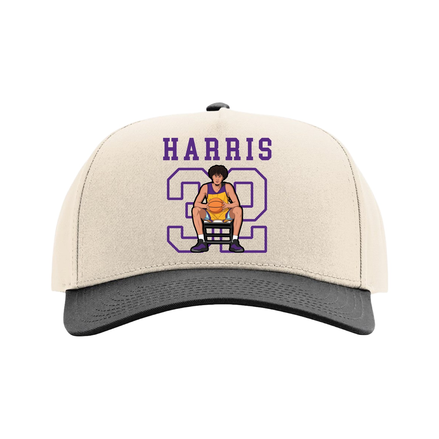 Full Fabric Five-Panel Champ Cap — Shirsey in Cream/Black