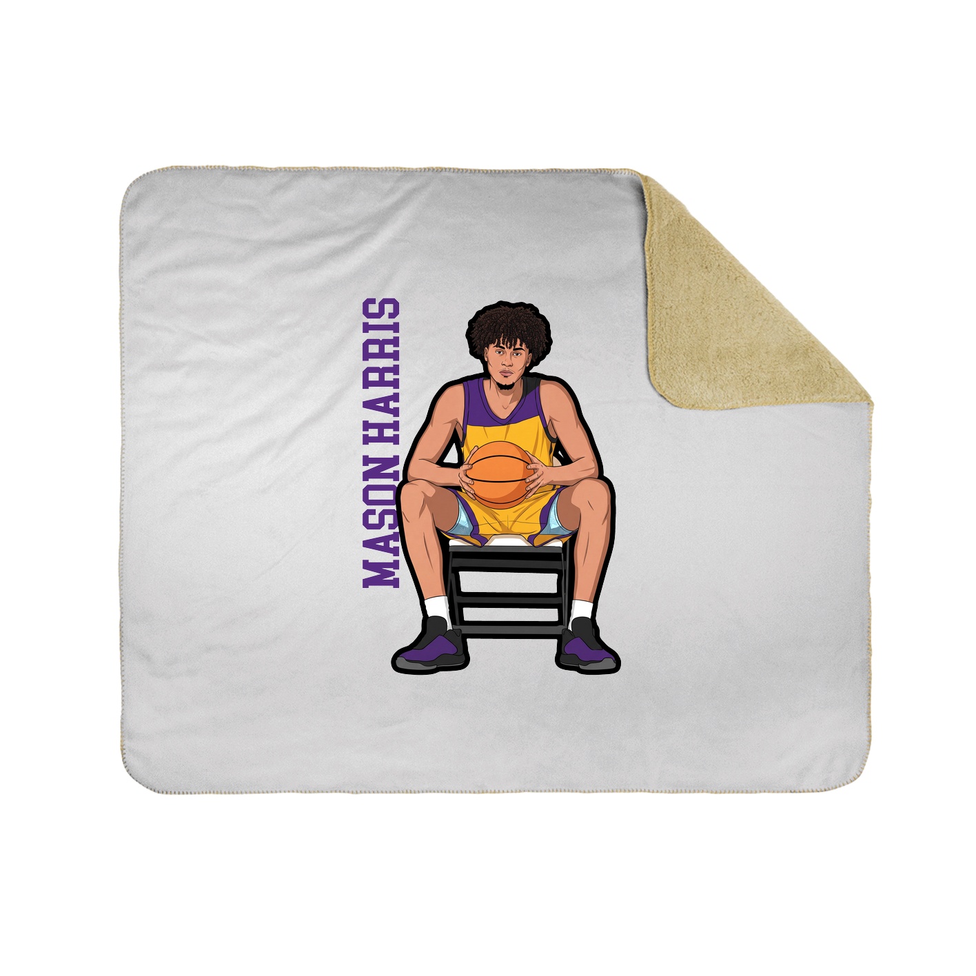 Throw Blanket — Name Vertical in White