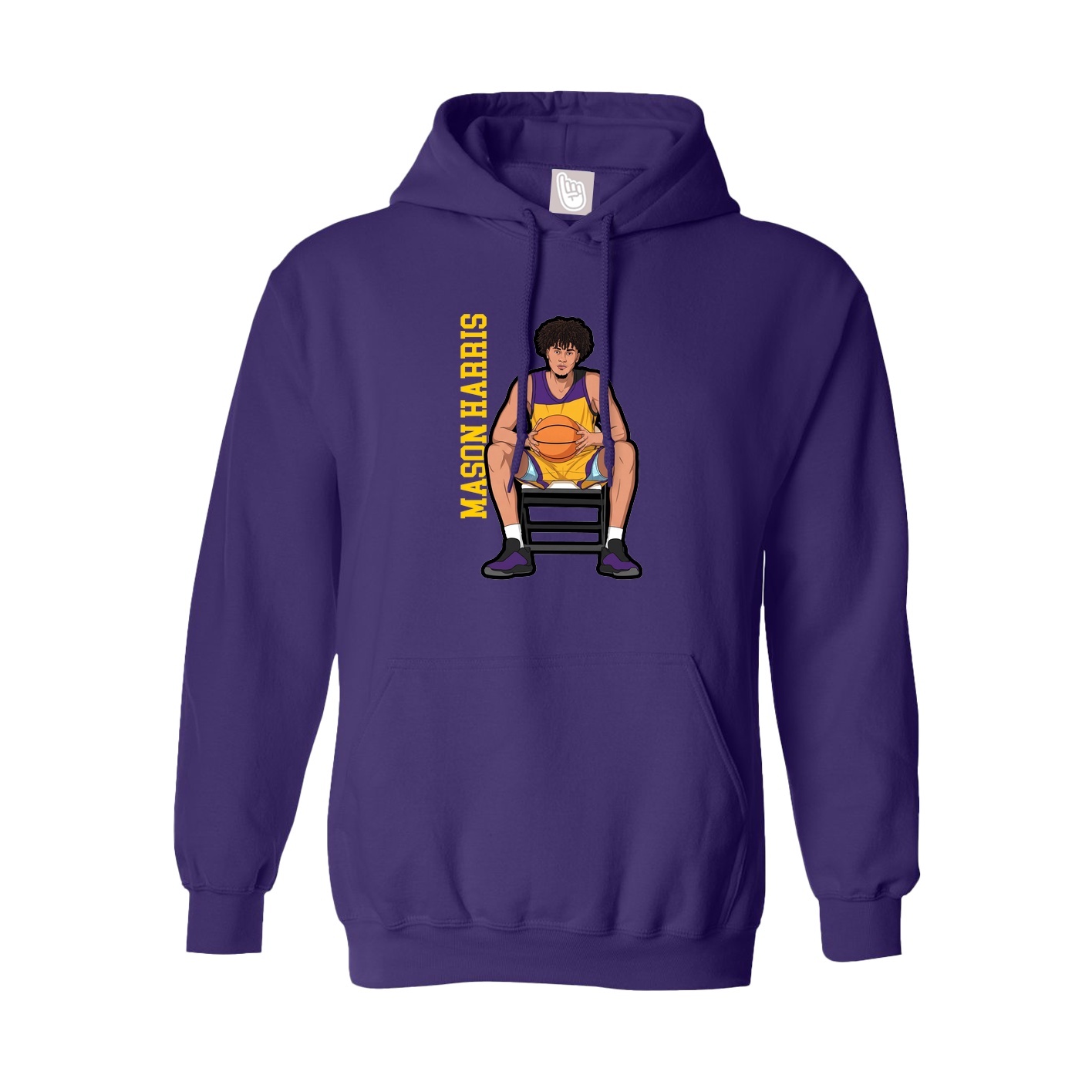 Hoodie — Name Vertical in Purple