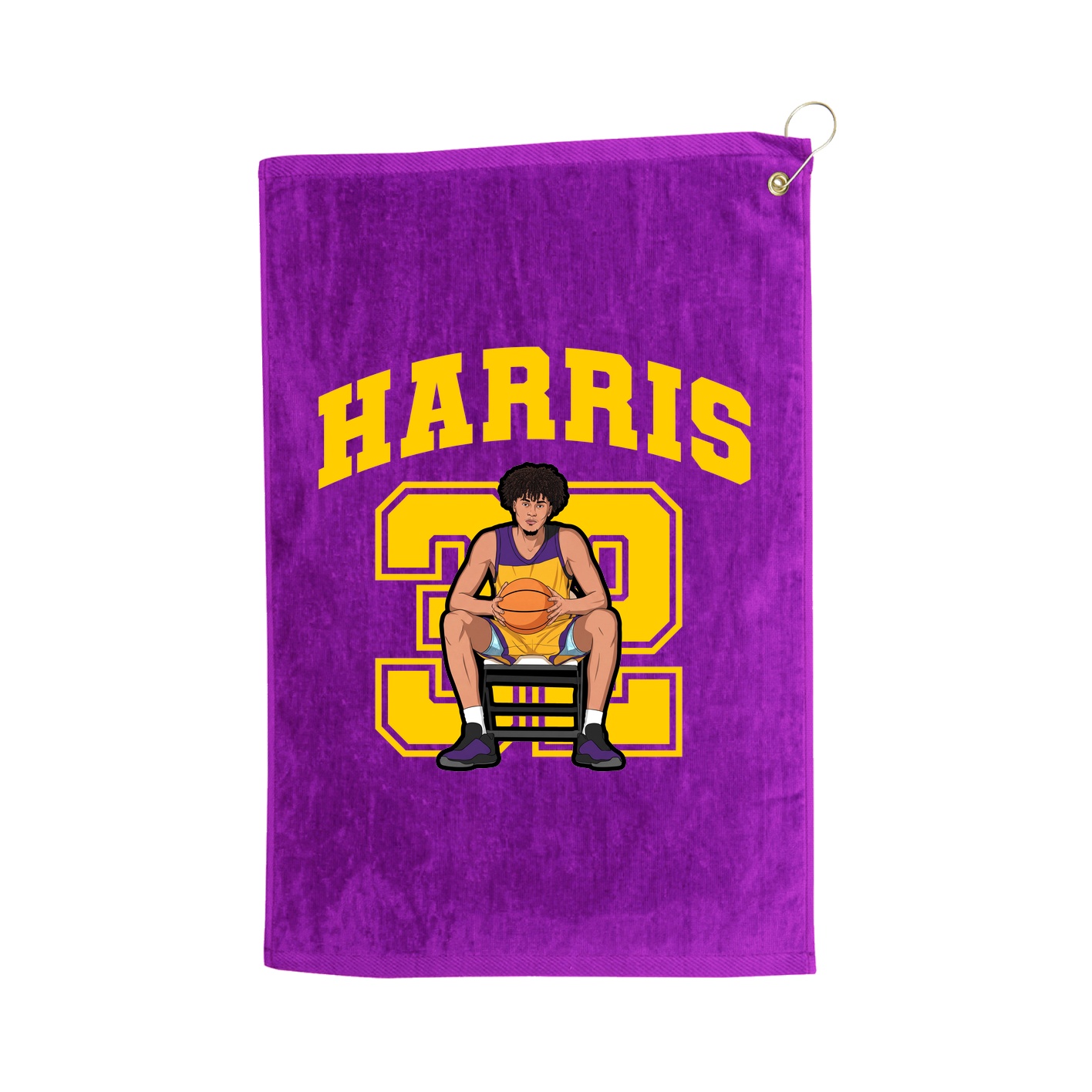 Golf Towel — Number in Purple