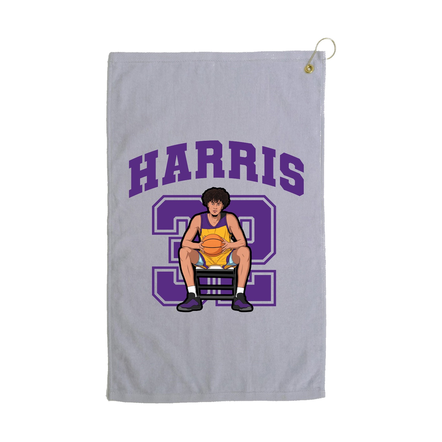 Golf Towel — Number in Grey