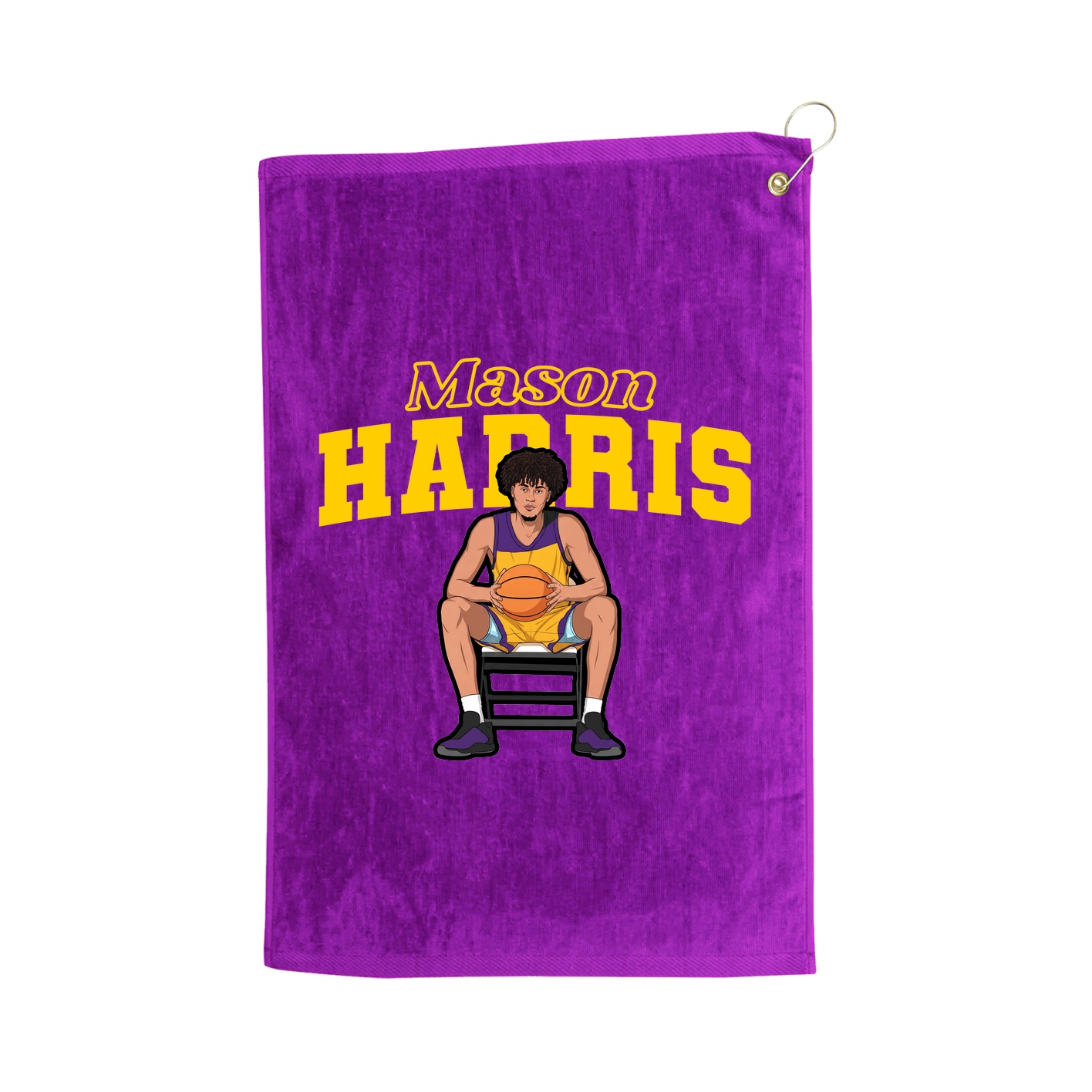 Golf Towel — Name Arch in Purple