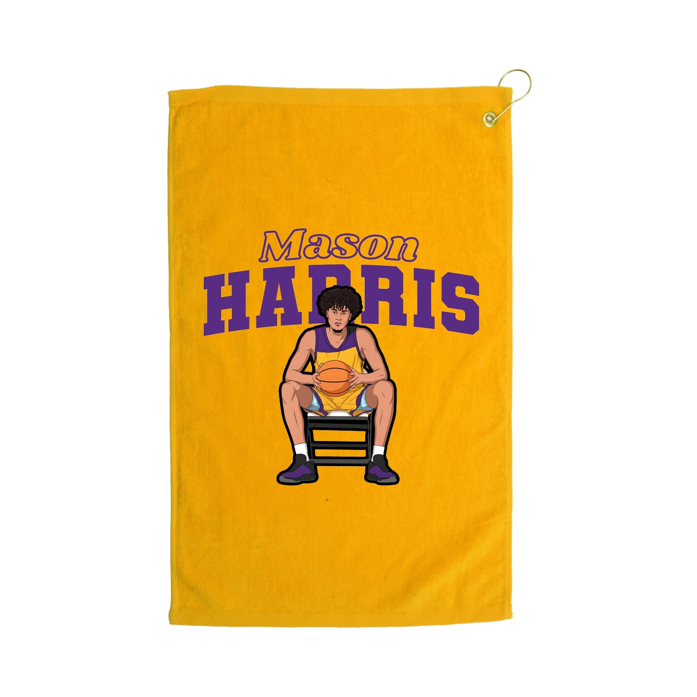 Golf Towel — Name Arch in Gold