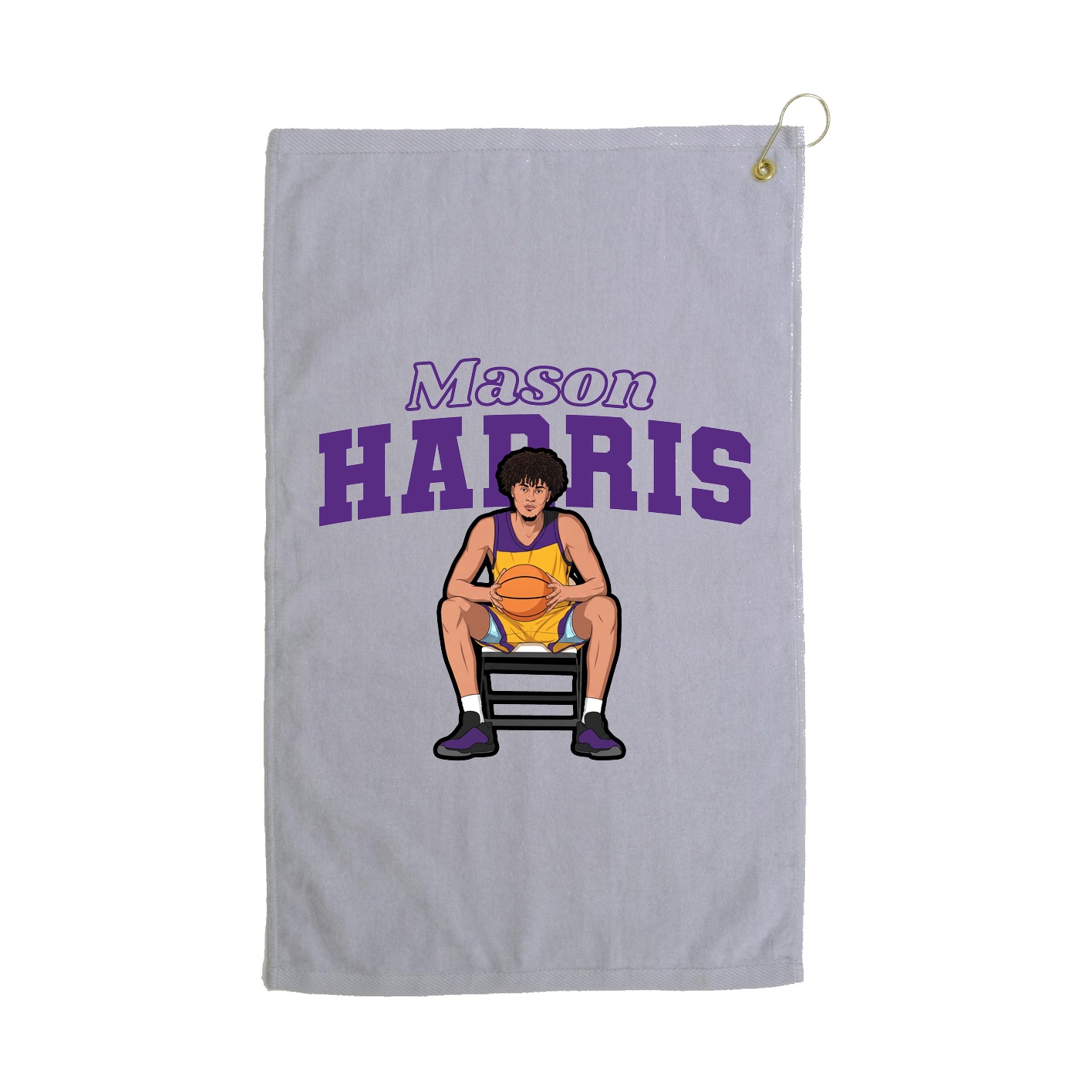 Golf Towel — Name Arch in Grey