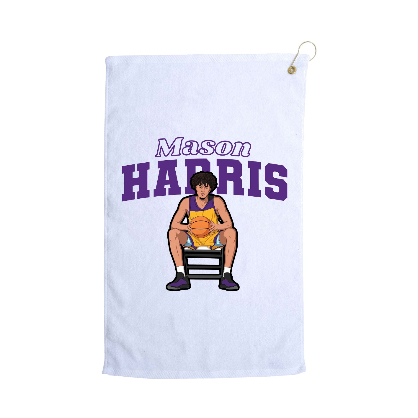 Golf Towel — Name Arch in White