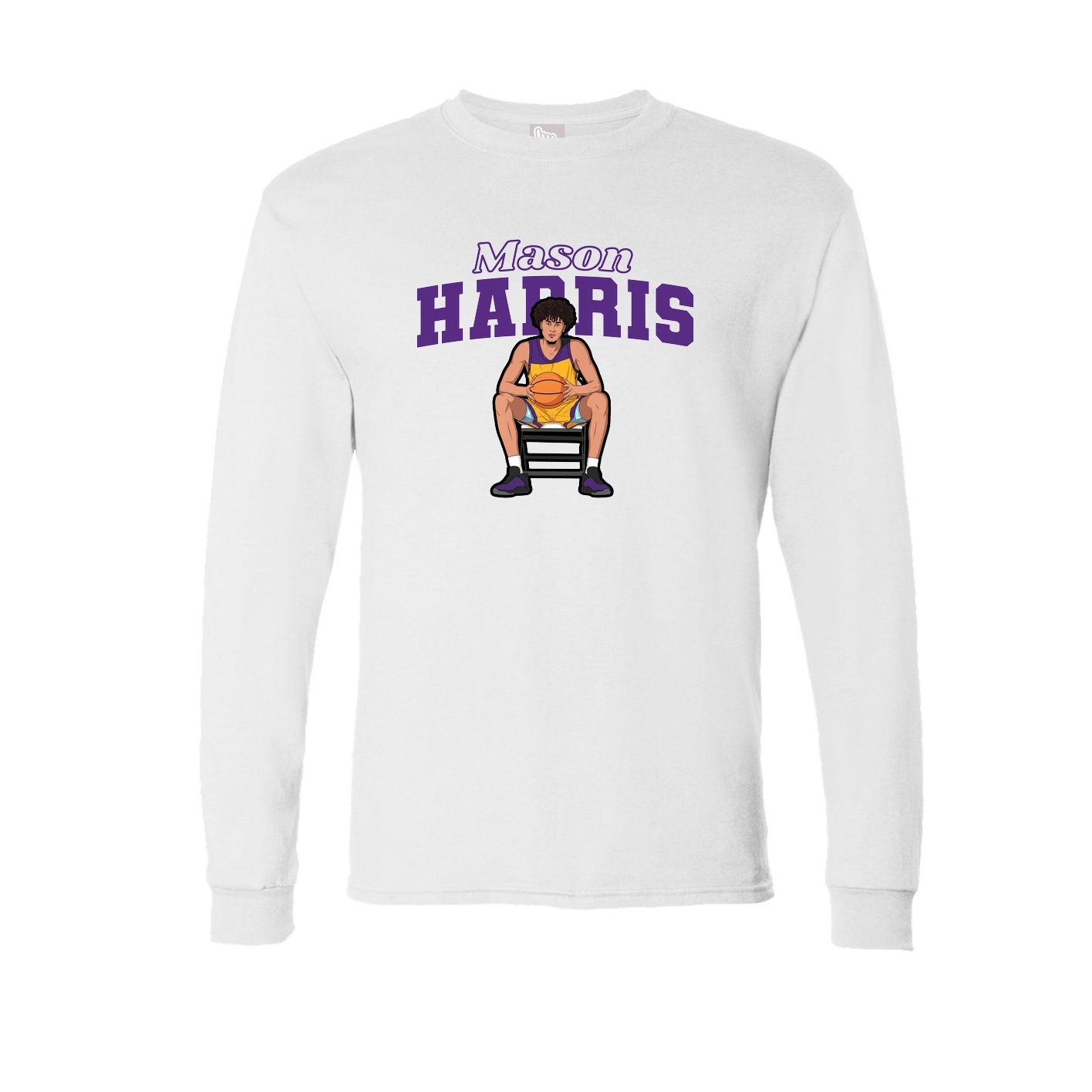 Long Sleeve Tee — Name Arch in White