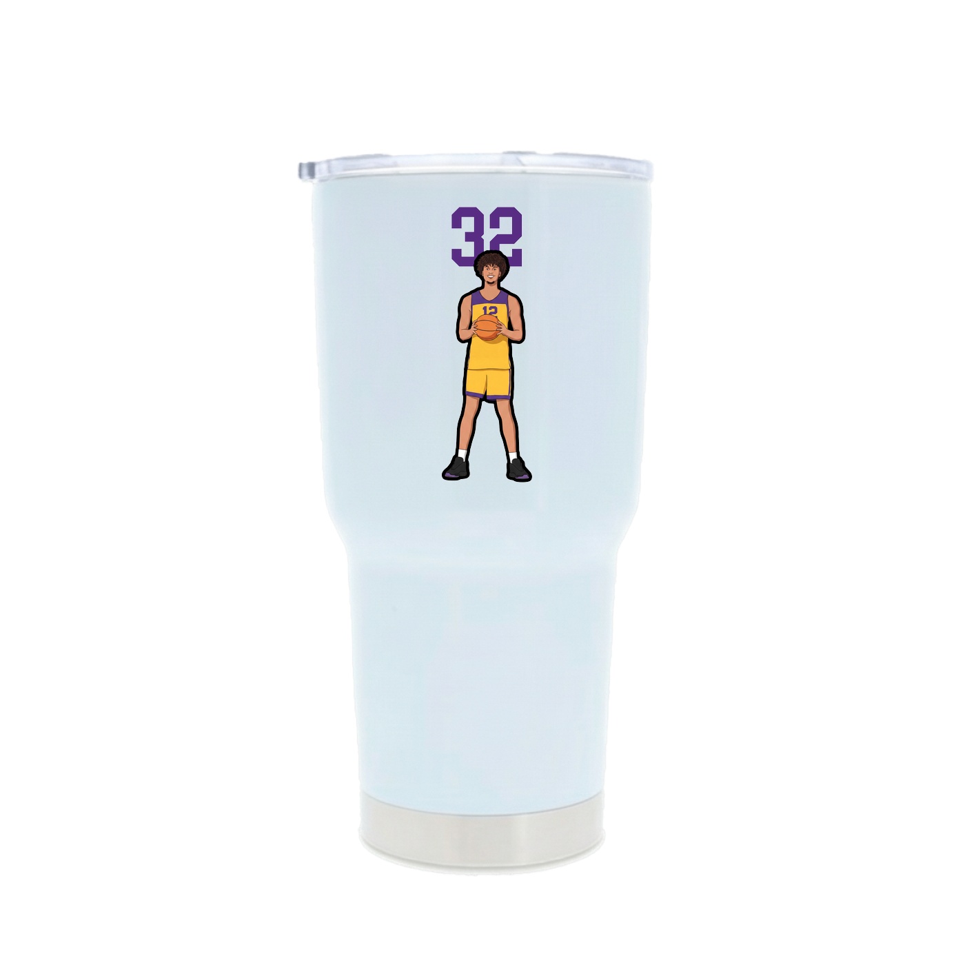 30oz Stainless Steel Tumbler — Number Top in White