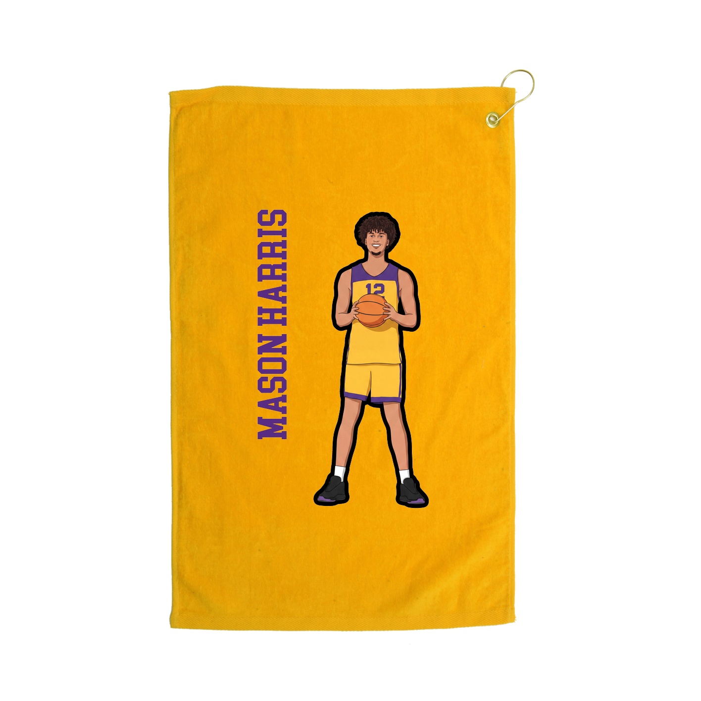 Golf Towel — Name Vertical in Gold