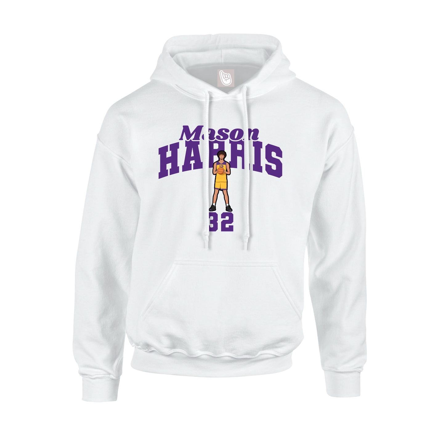Youth Hoodie — Signature Arch in White