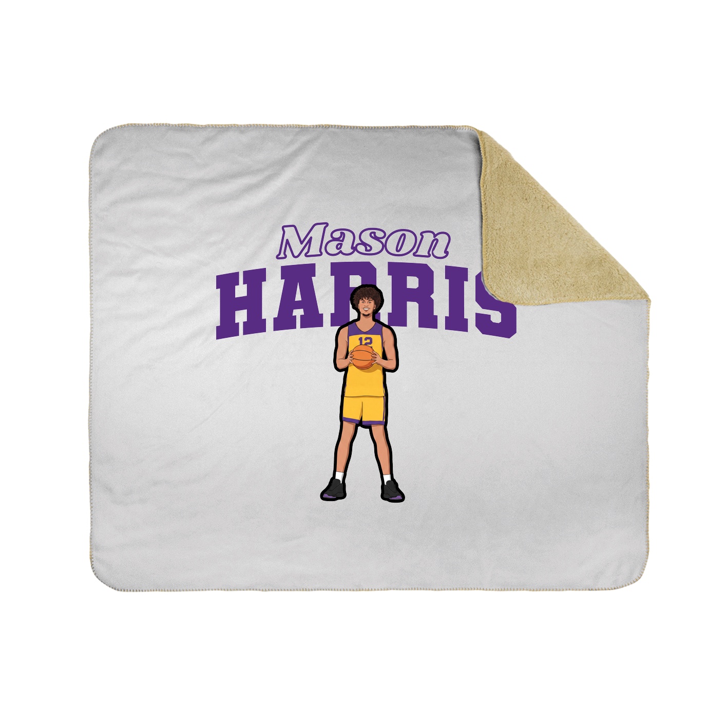 Throw Blanket — Name Arch in White