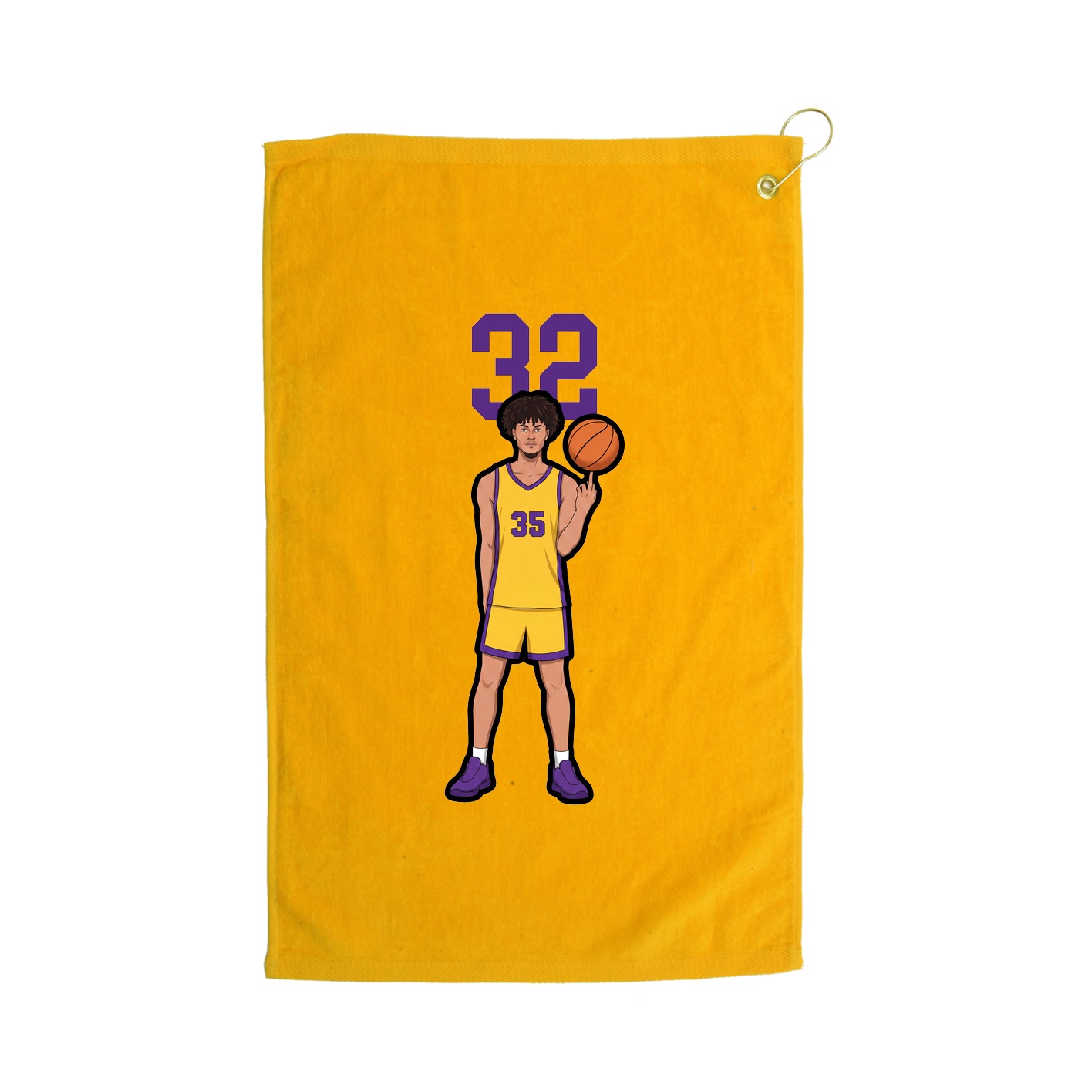 Golf Towel — Number Top in Gold