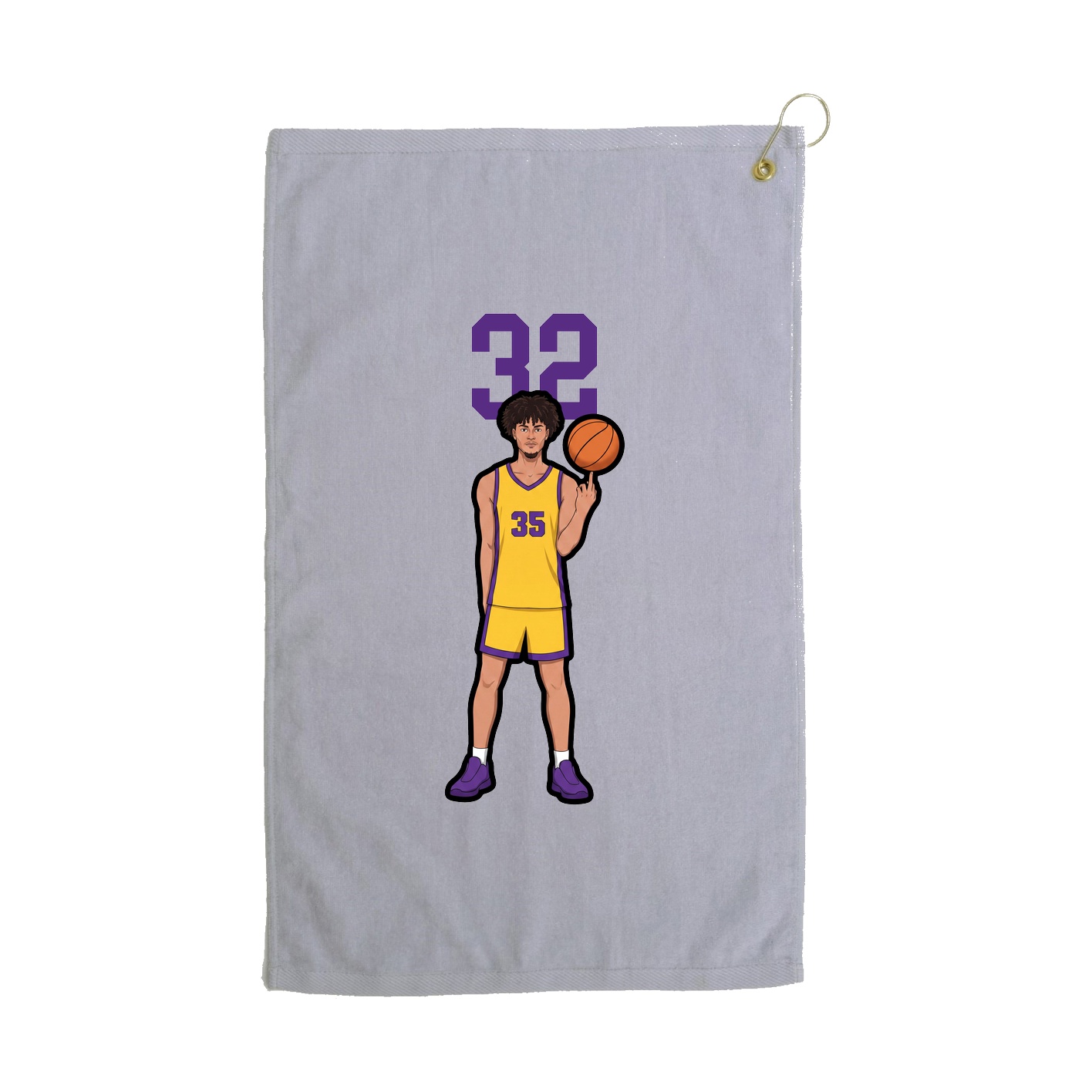Golf Towel — Number Top in Grey