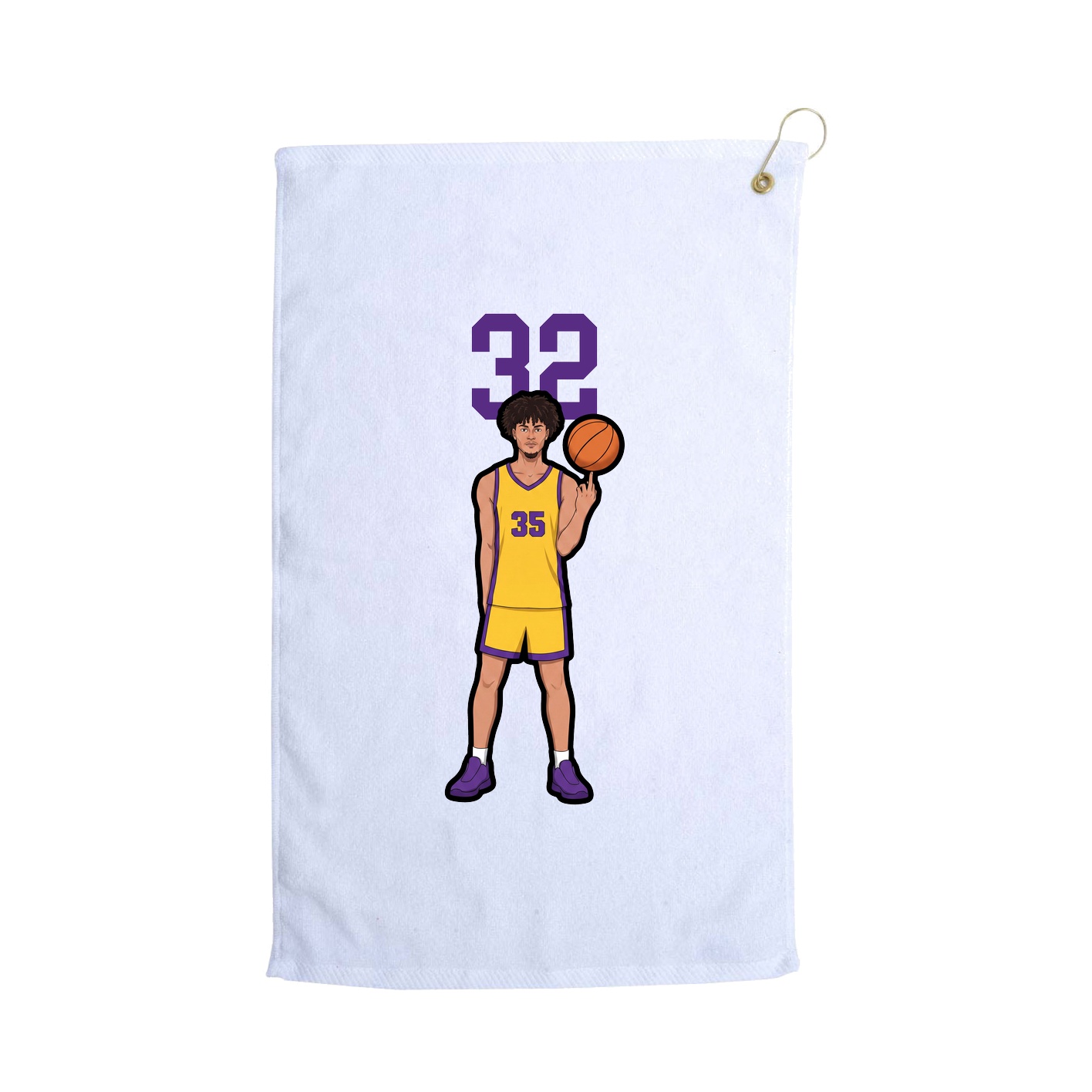 Golf Towel — Number Top in White