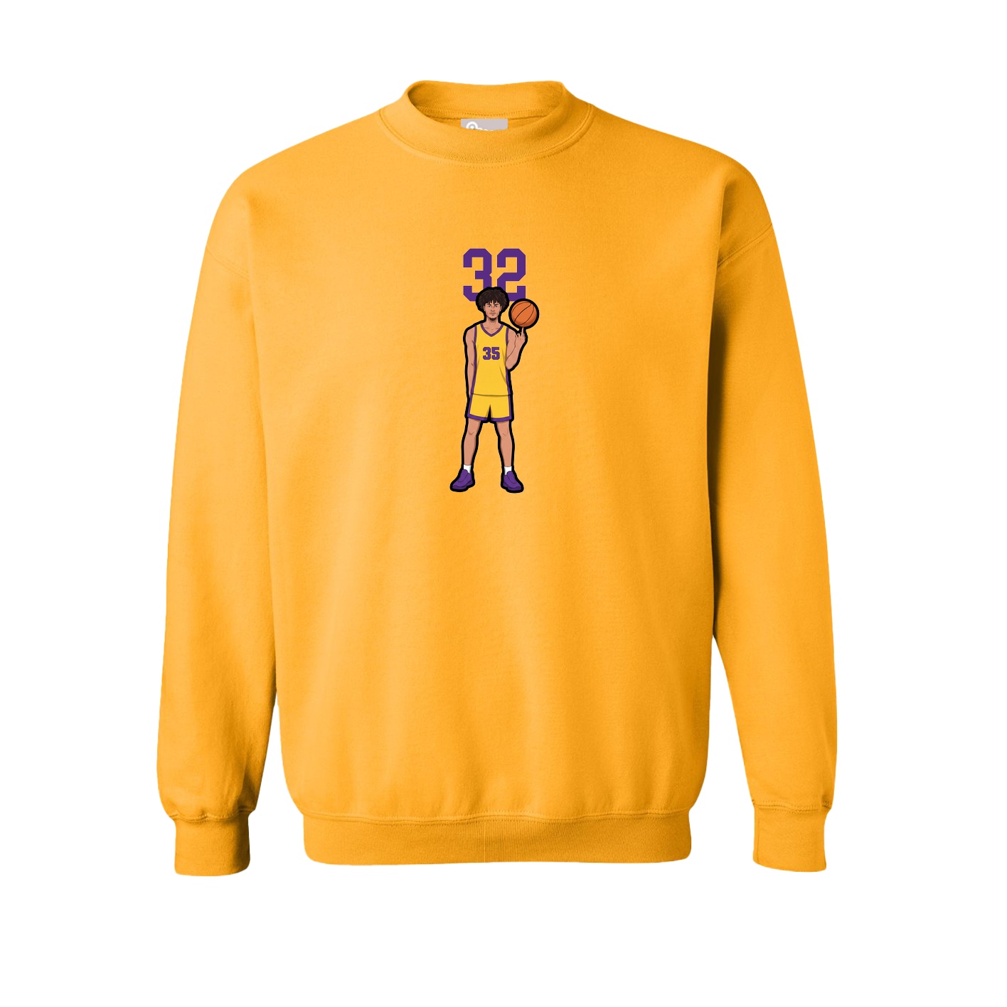 Fleece Crew — Number Top in Gold