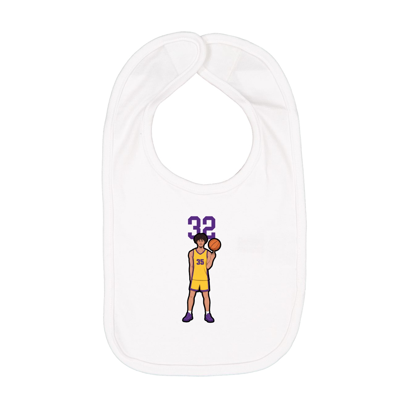 Infant Bib — Number Top in White