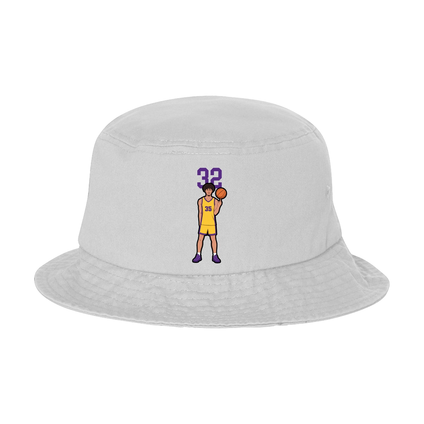 Bucket Cap — Number Top in White