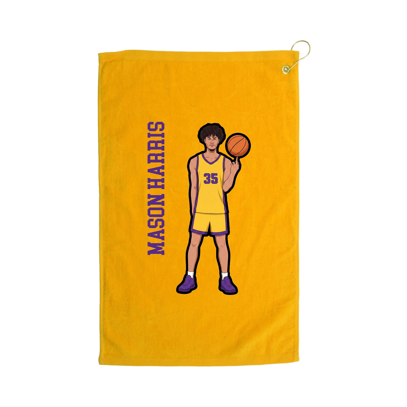 Golf Towel — Name Vertical in Gold