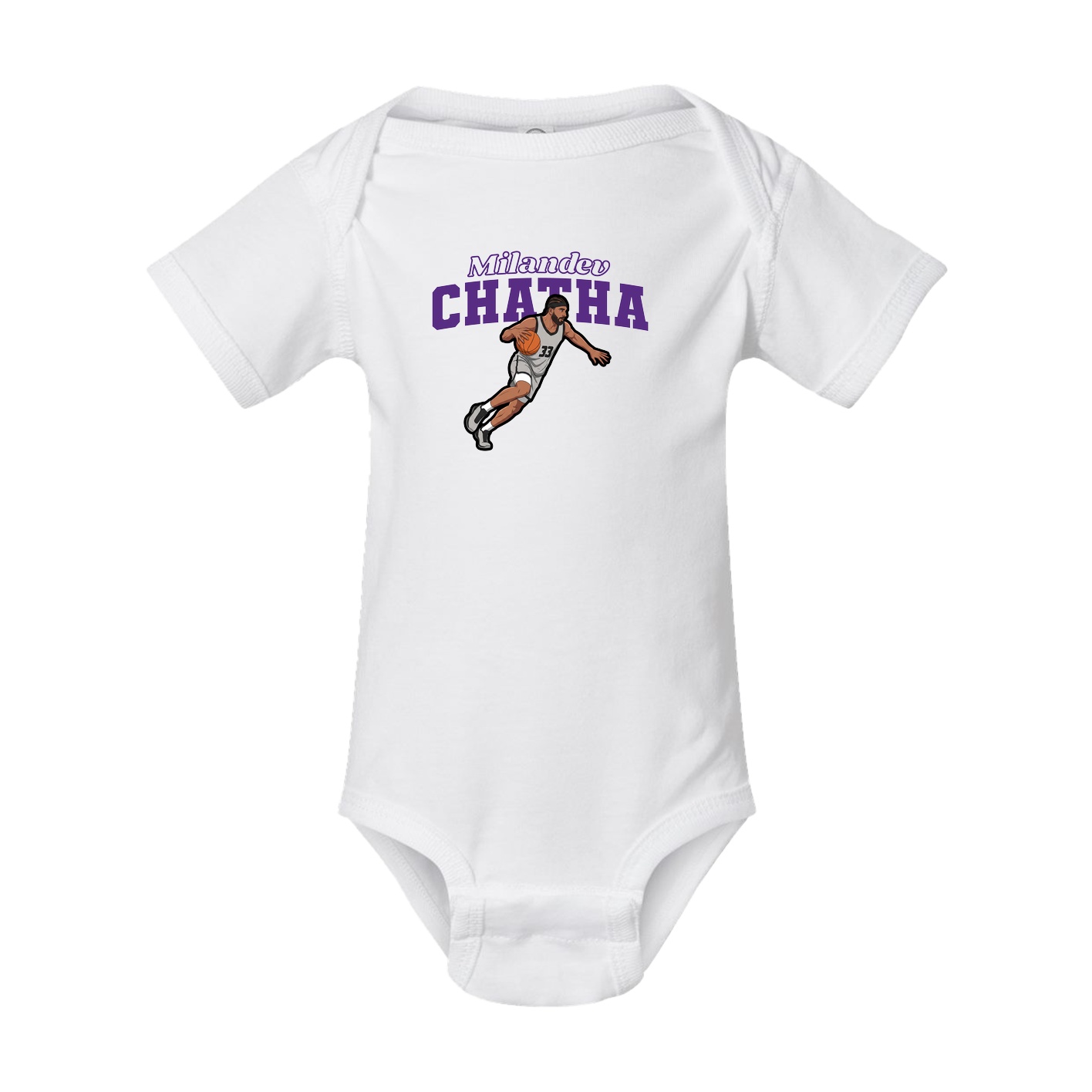 Baby Onesie — Name Arch in White