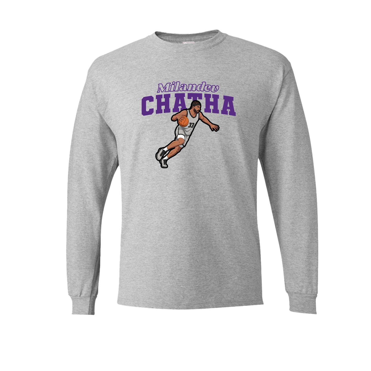 Long Sleeve Tee — Name Arch in Grey