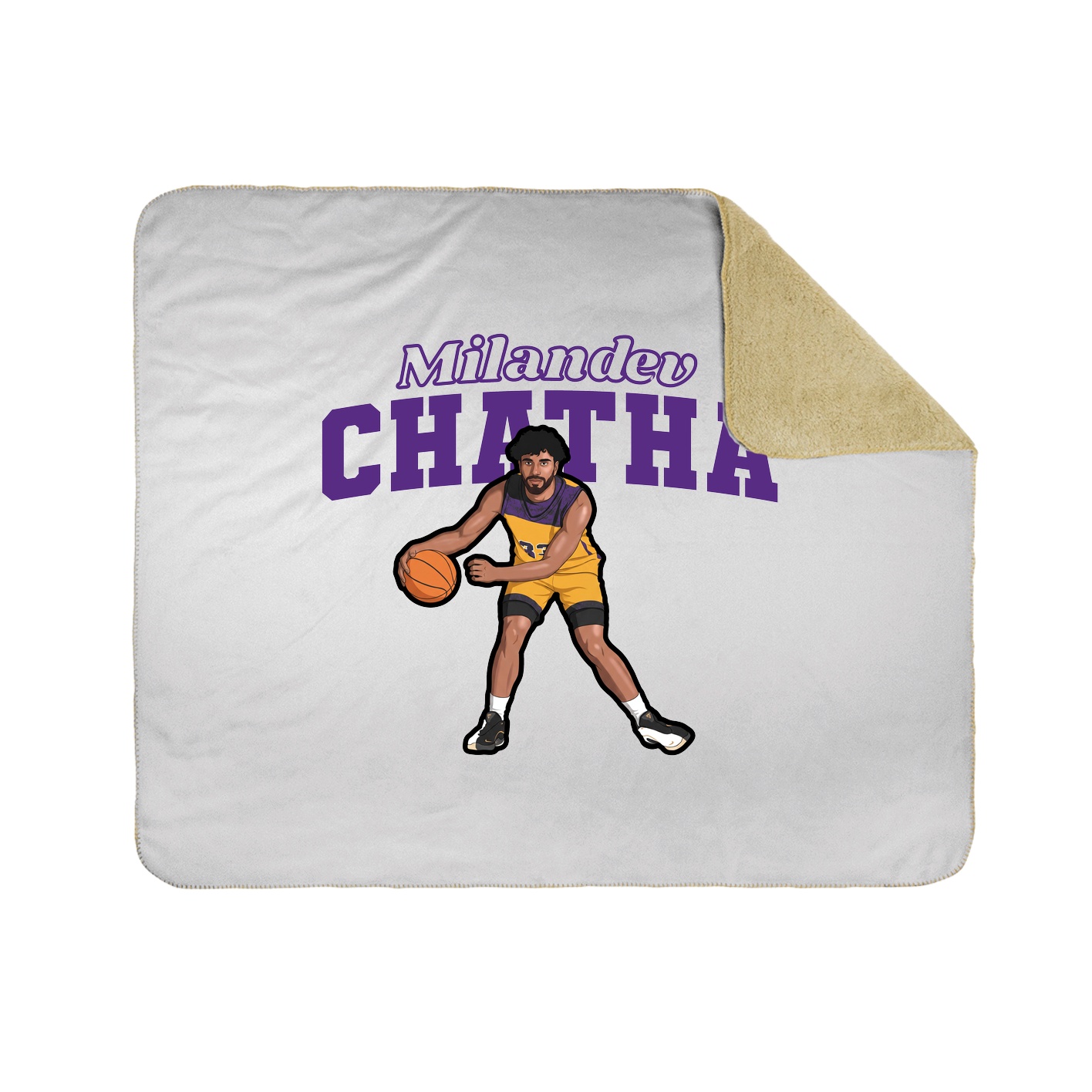 Throw Blanket — Name Arch in White