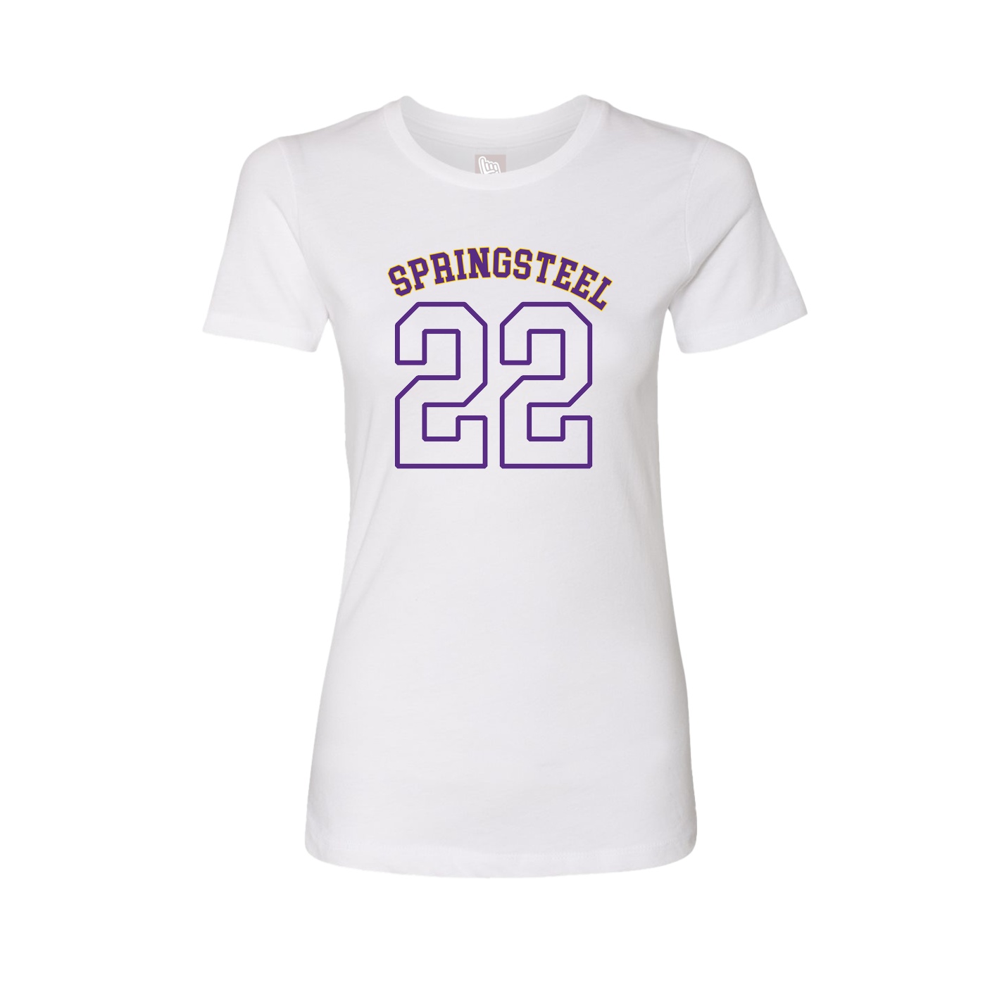 Fitted Women's Tee — Shirsey Arch in White