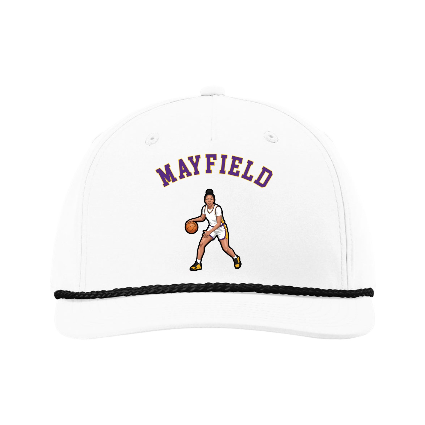 Five-Panel Classic Rope Cap — Shirsey Arch in White