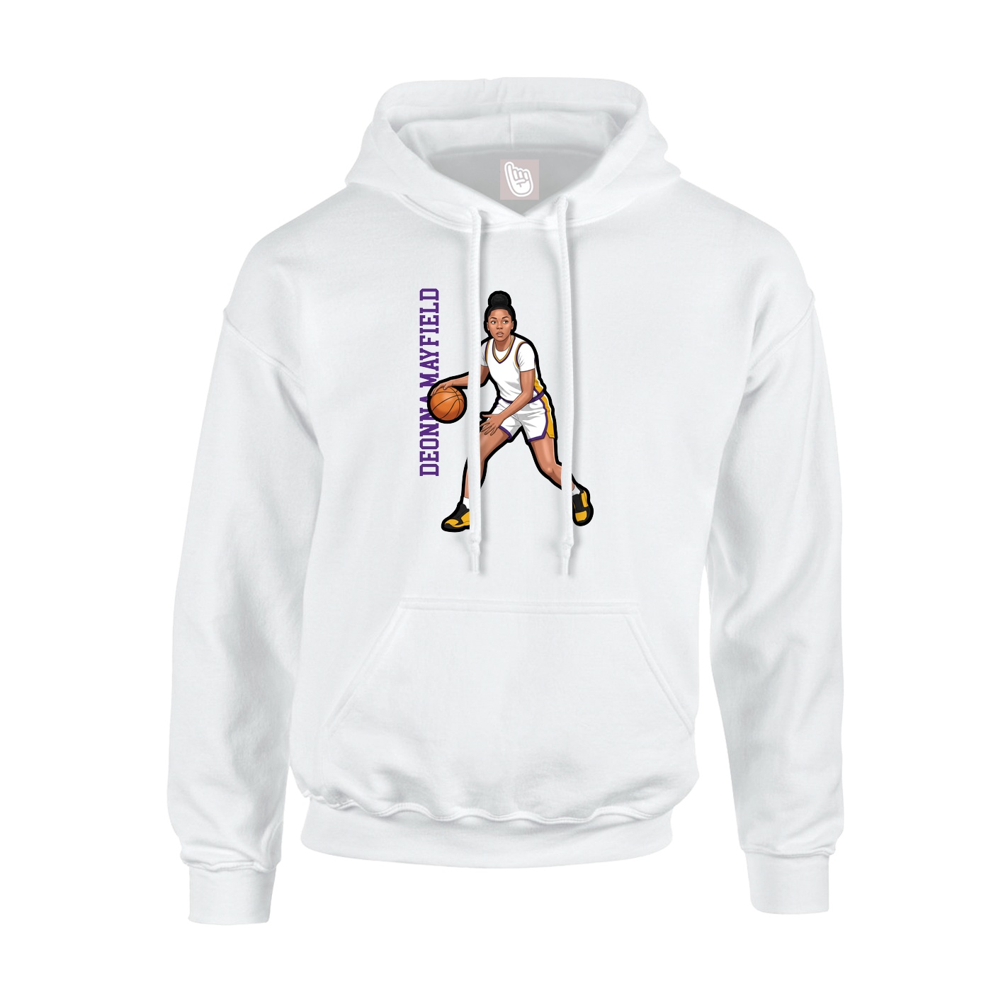 Hoodie — Name Vertical in White