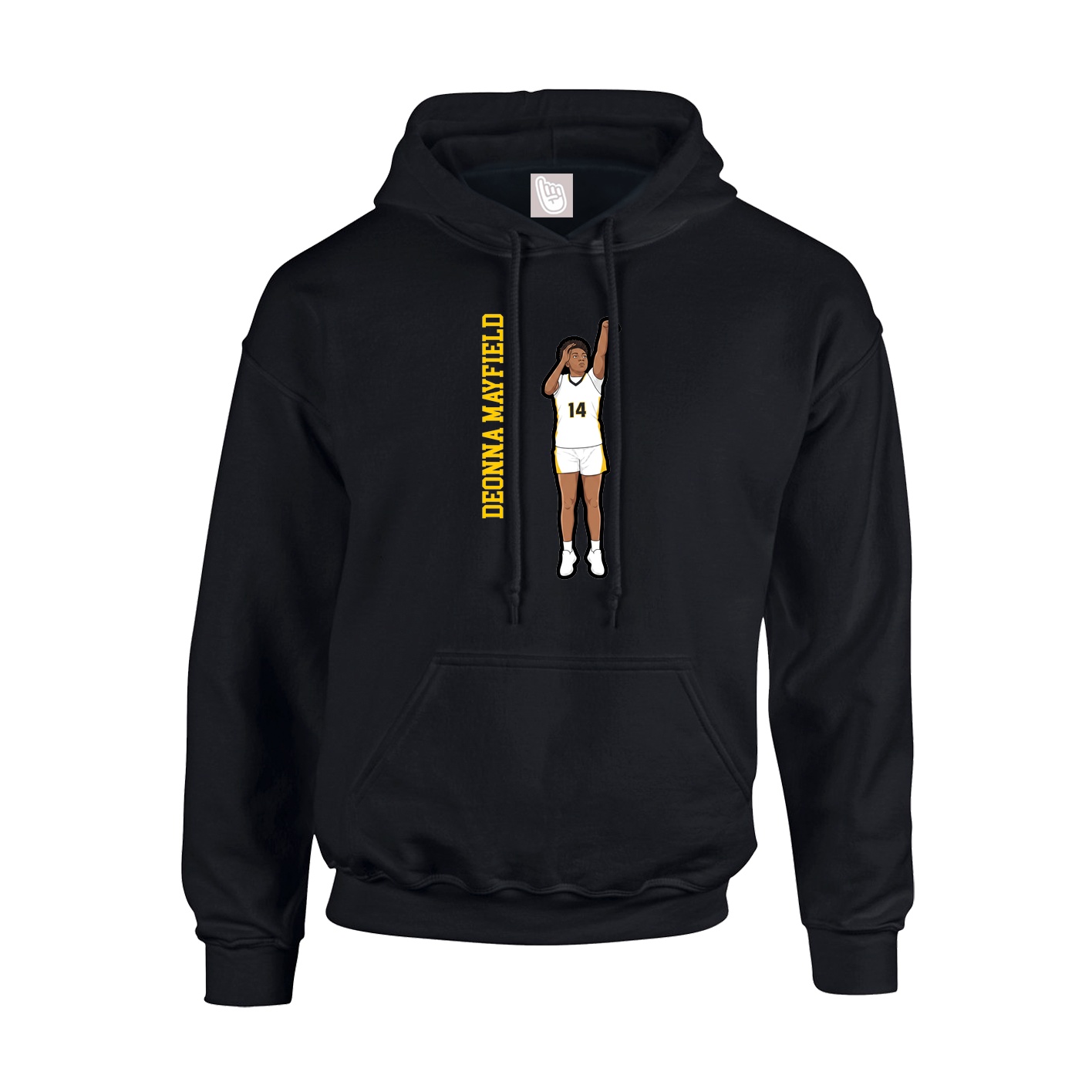 Youth Hoodie — Name Vertical in Black