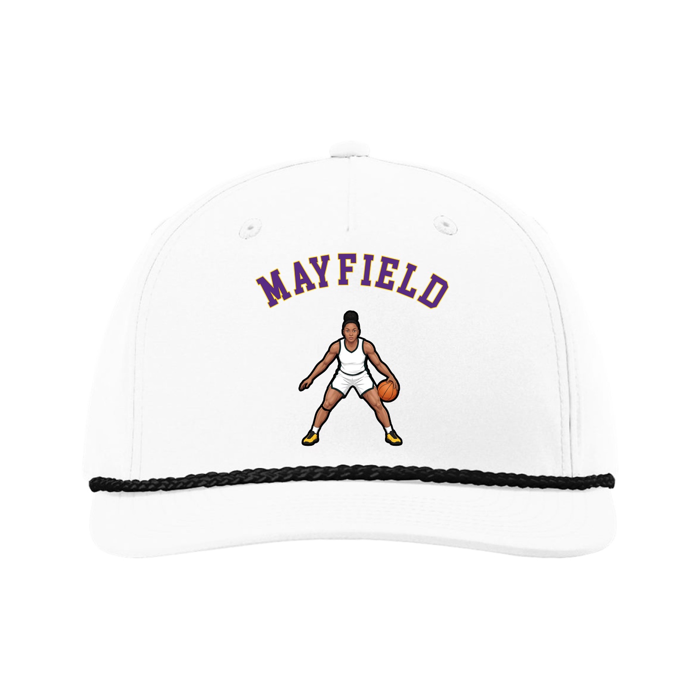 Five-Panel Classic Rope Cap — Shirsey Arch in White