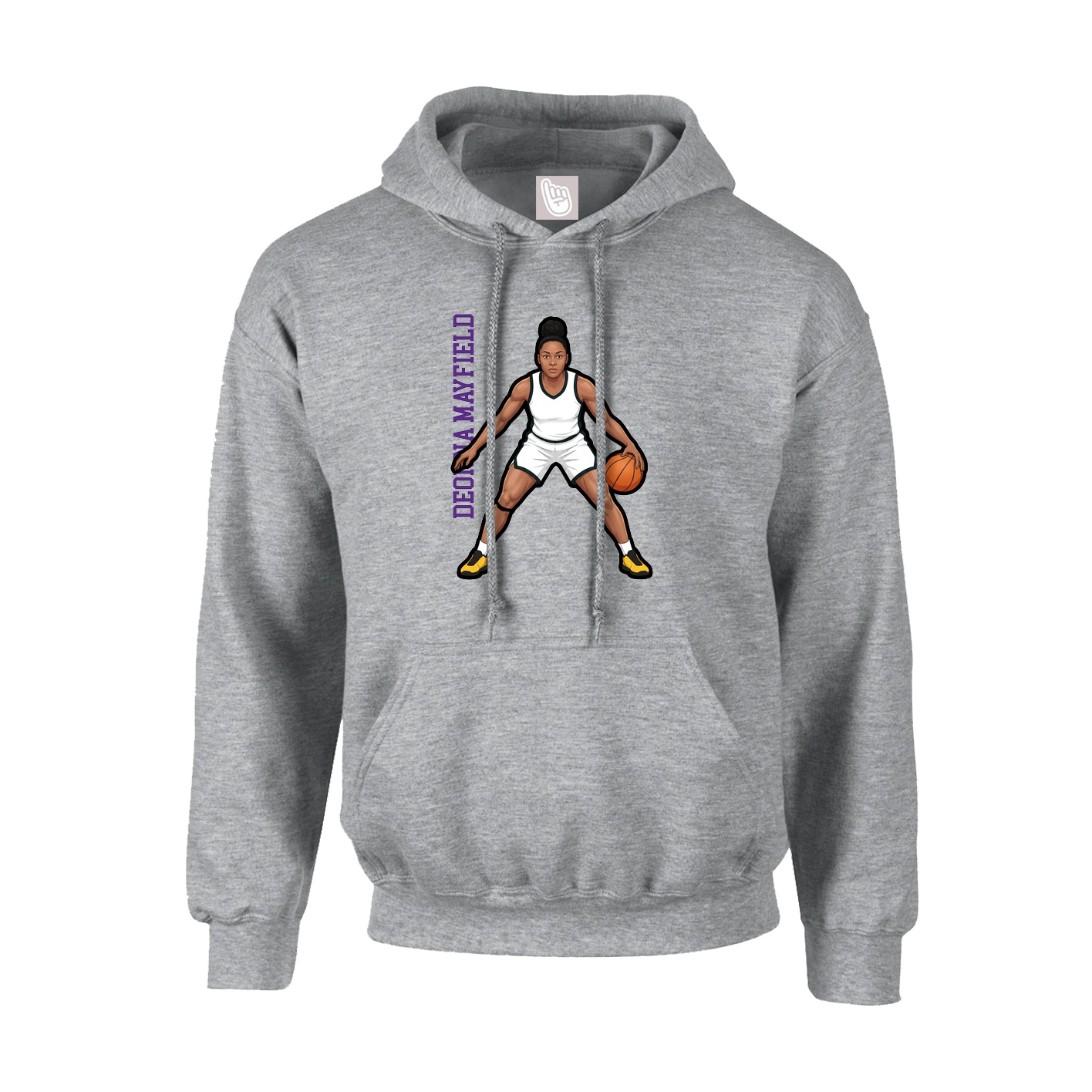 Hoodie — Name Vertical in Grey