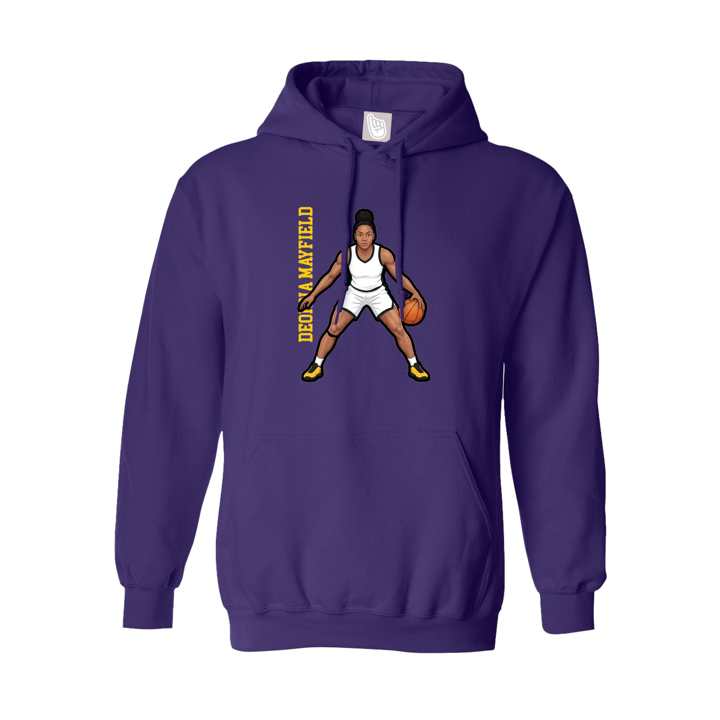 Hoodie — Name Vertical in Purple