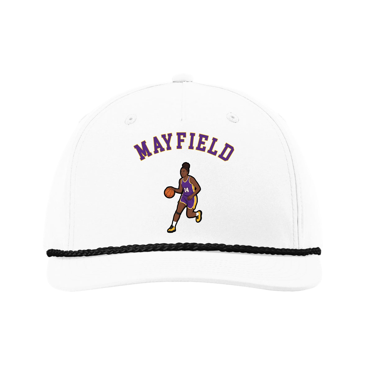 Five-Panel Classic Rope Cap — Shirsey Arch in White