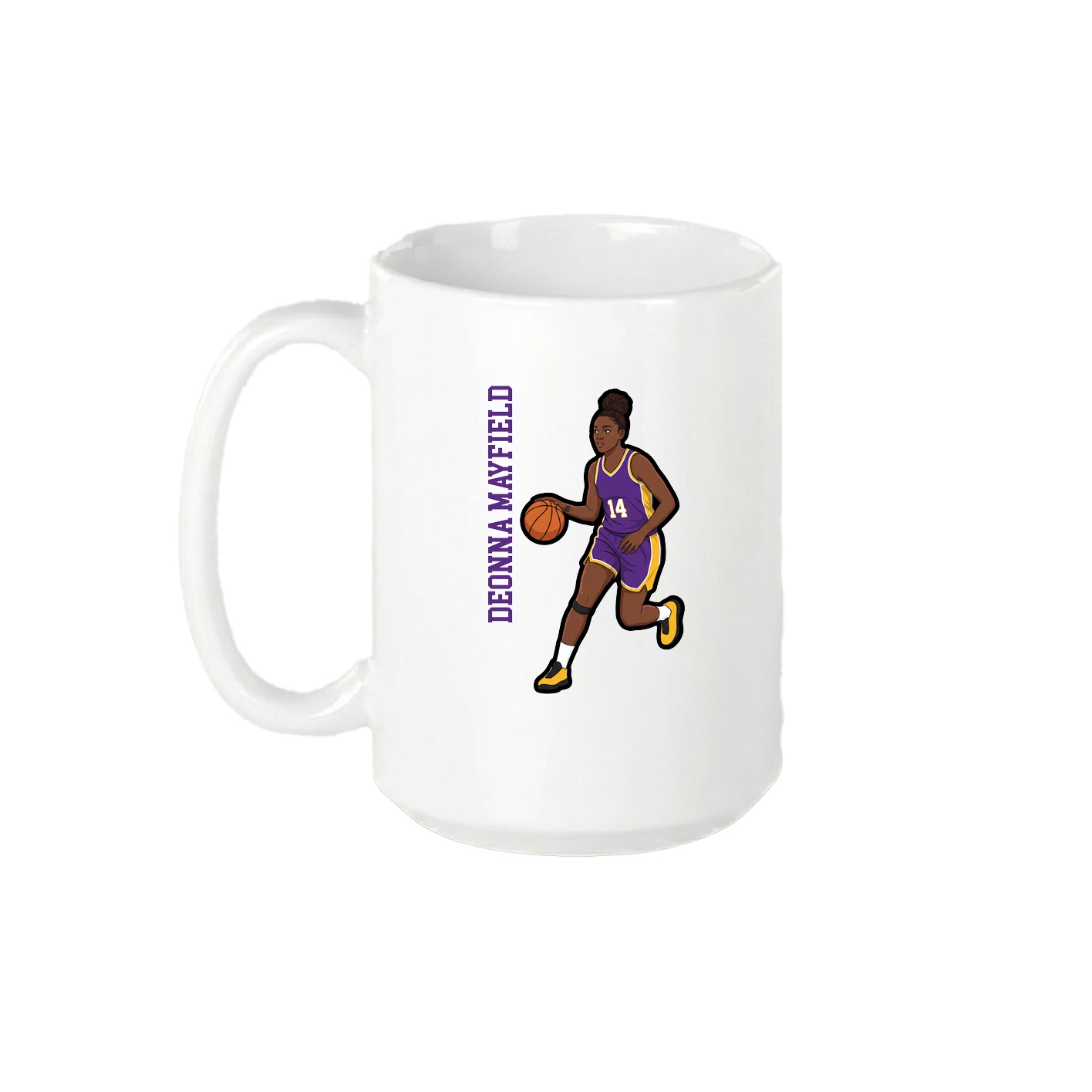 15oz Coffee Mug — Name Vertical in White