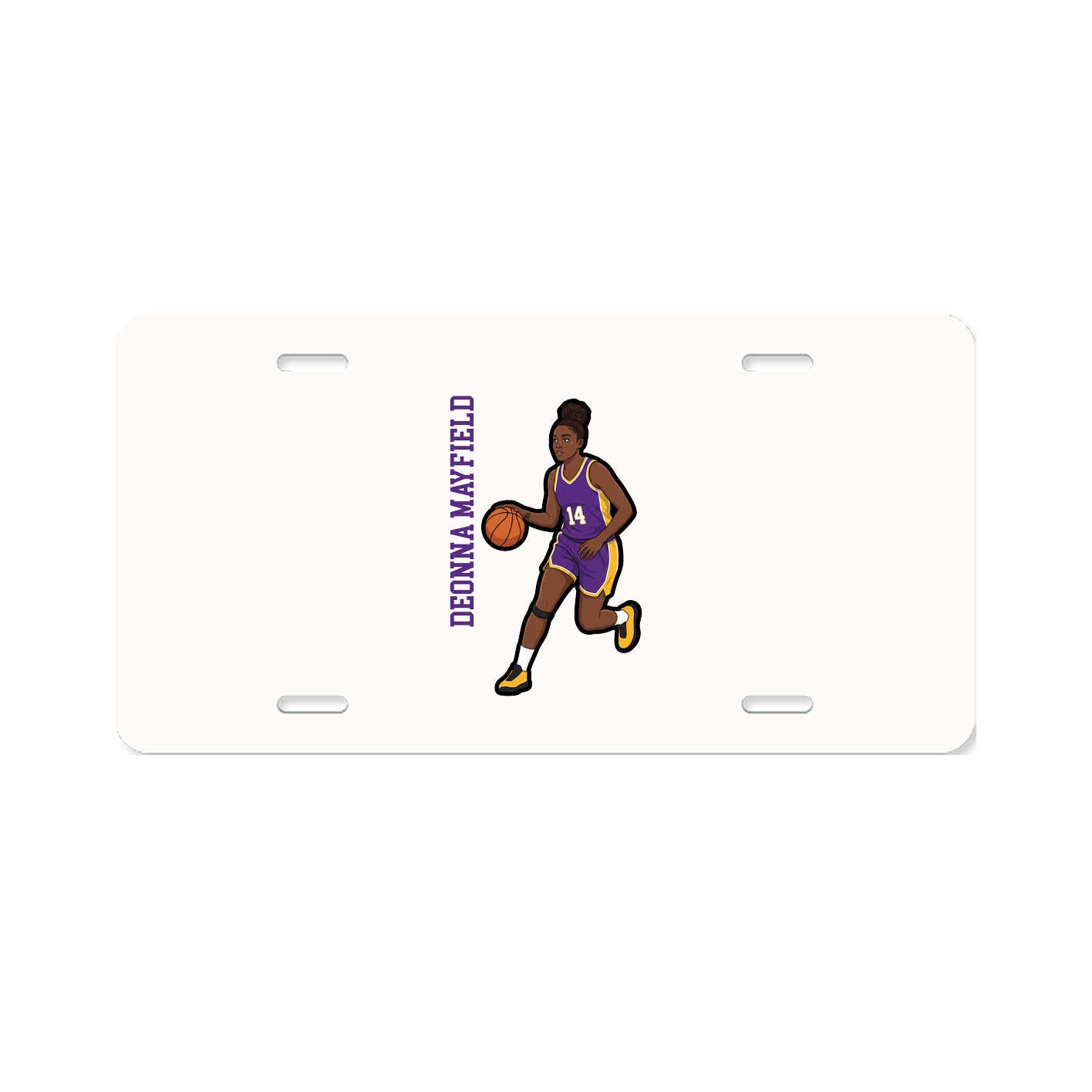 License Plate — Name Vertical in Classic