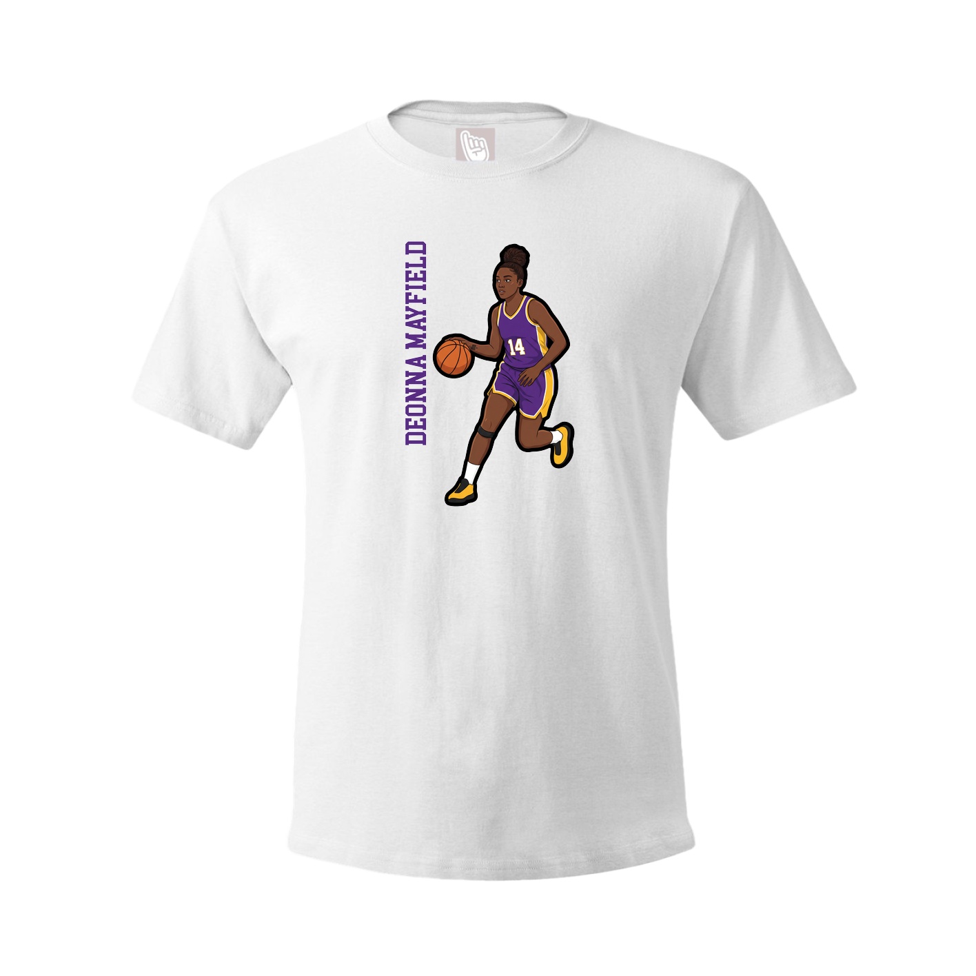 Youth Tee — Name Vertical in White