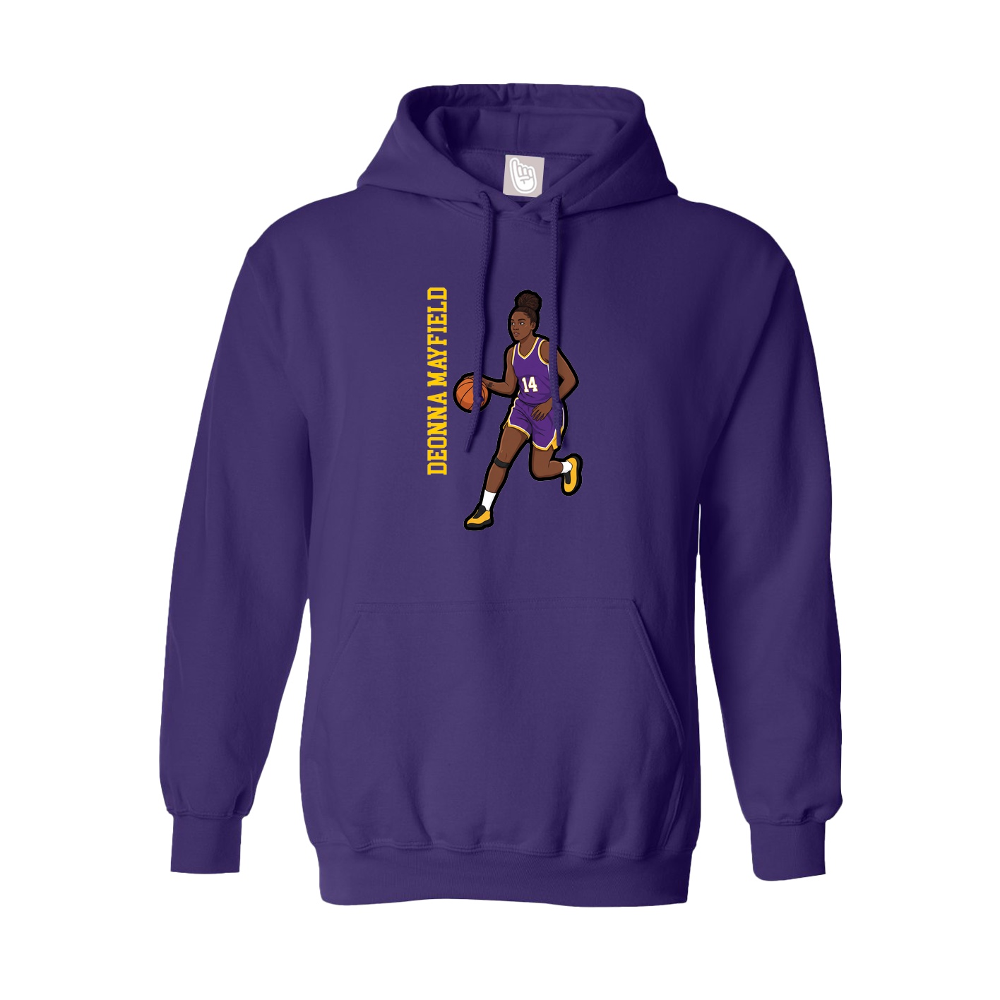 Hoodie — Name Vertical in Purple