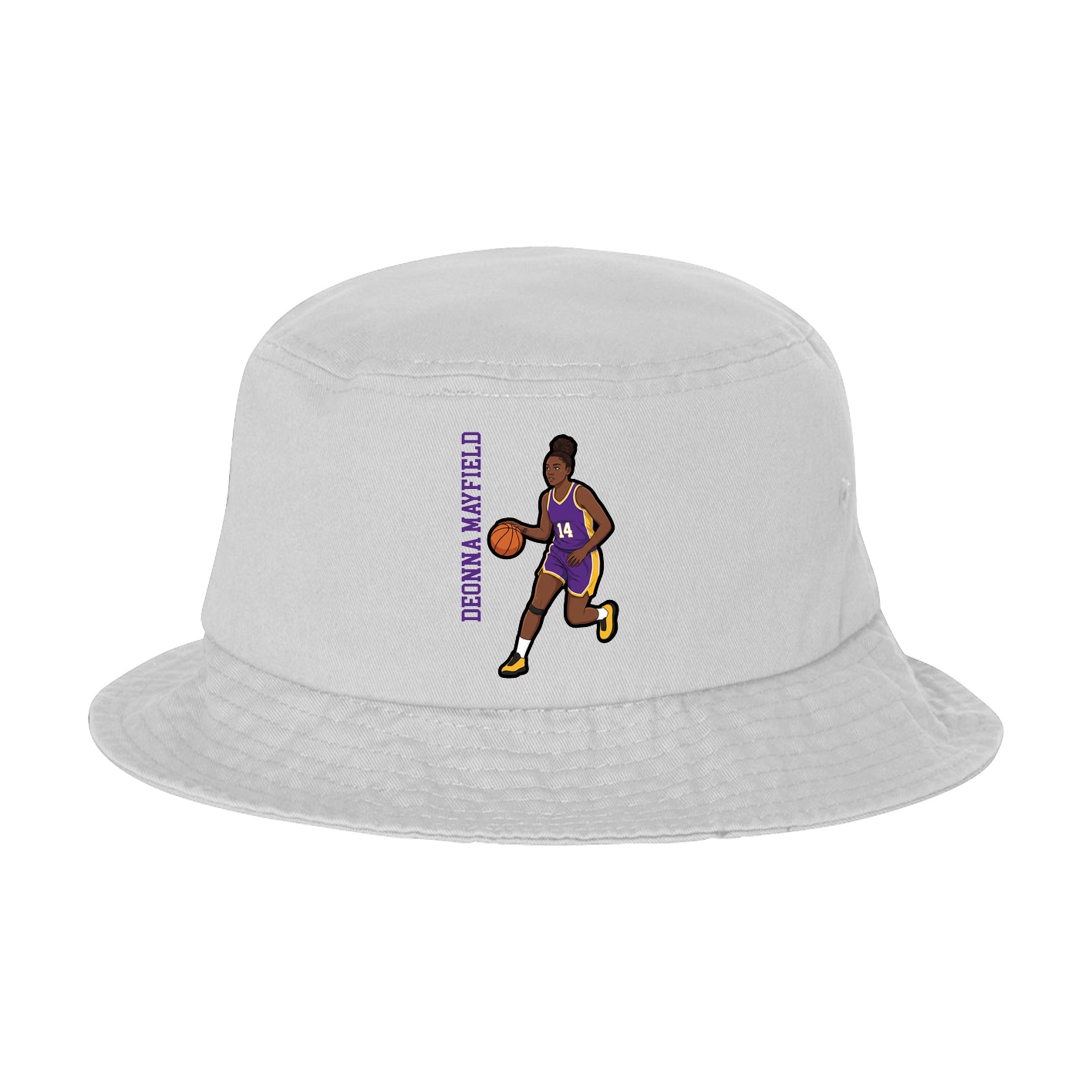 Bucket Cap — Name Vertical in White