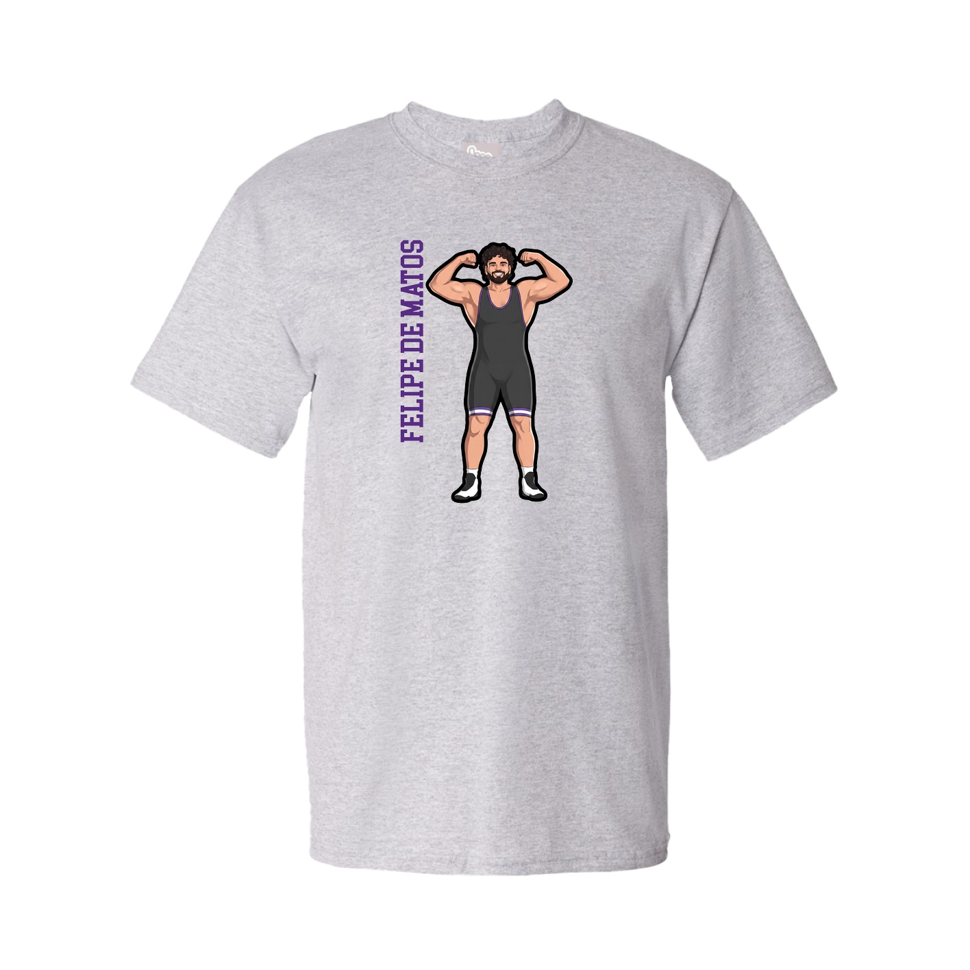 Tee — Name Vertical in Grey