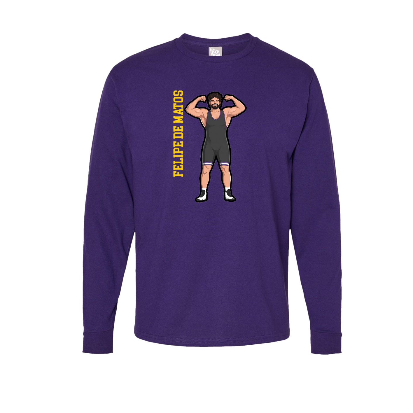 Long Sleeve Tee — Name Vertical in Purple