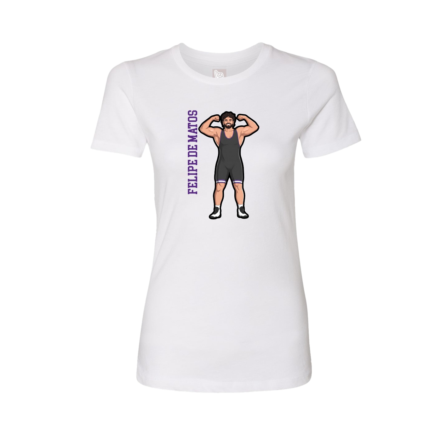 Fitted Women's Tee — Name Vertical in White